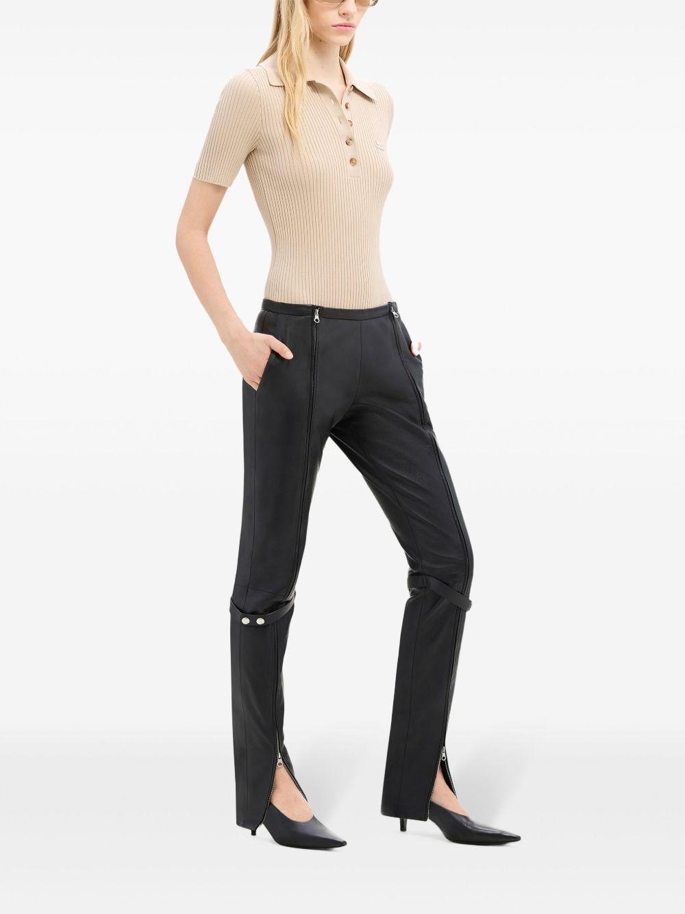 Iconic ribbed-knit polo shirt - 3