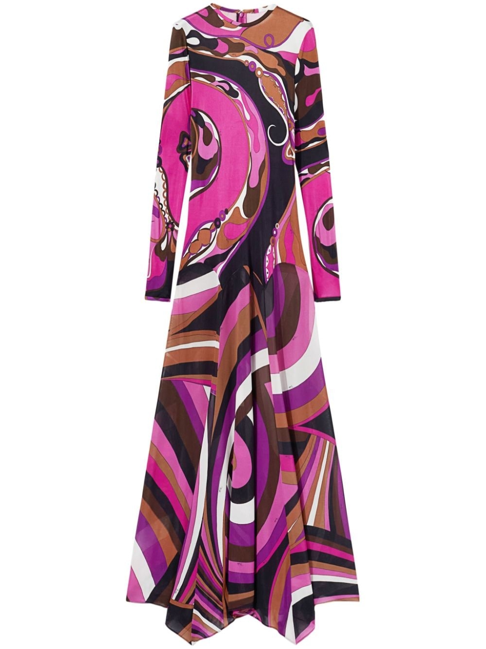 Orchidee and Iride-print maxi dress - 1