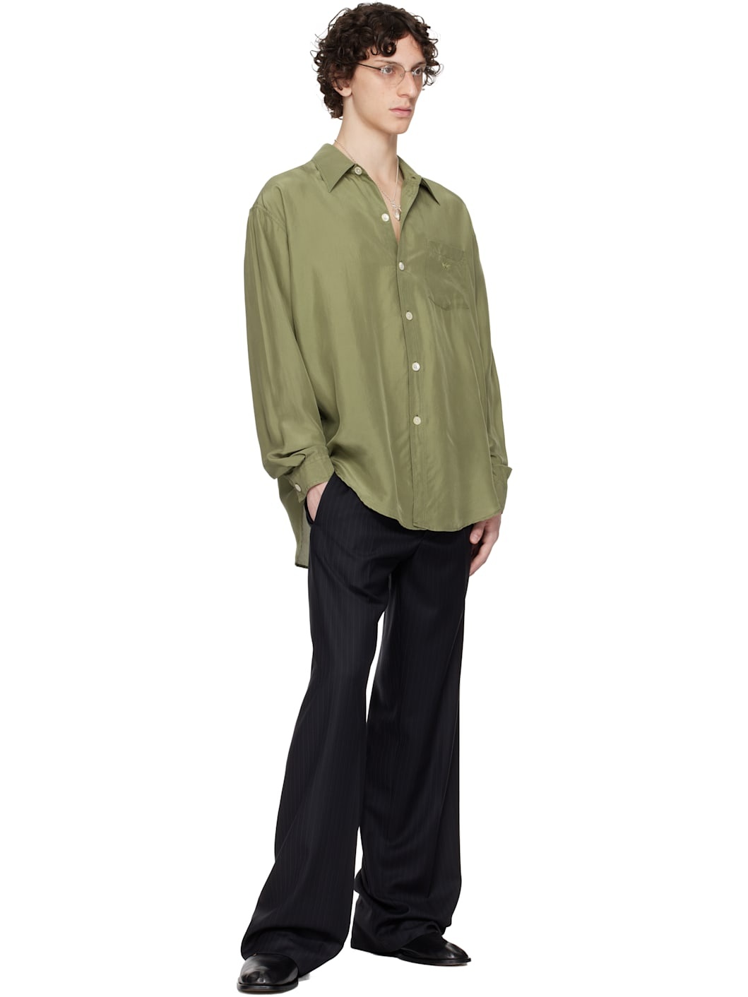 WORK SHOP Emporio Armani Khaki Garibaldi Shirt - 4