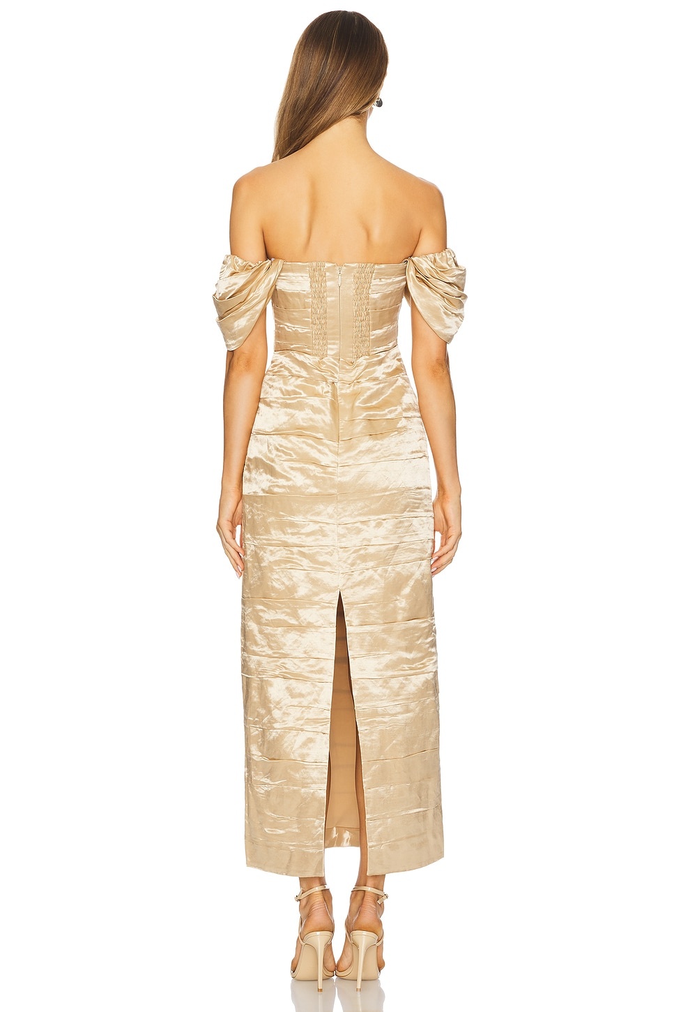 Zara Gathered Midi Dress - 3