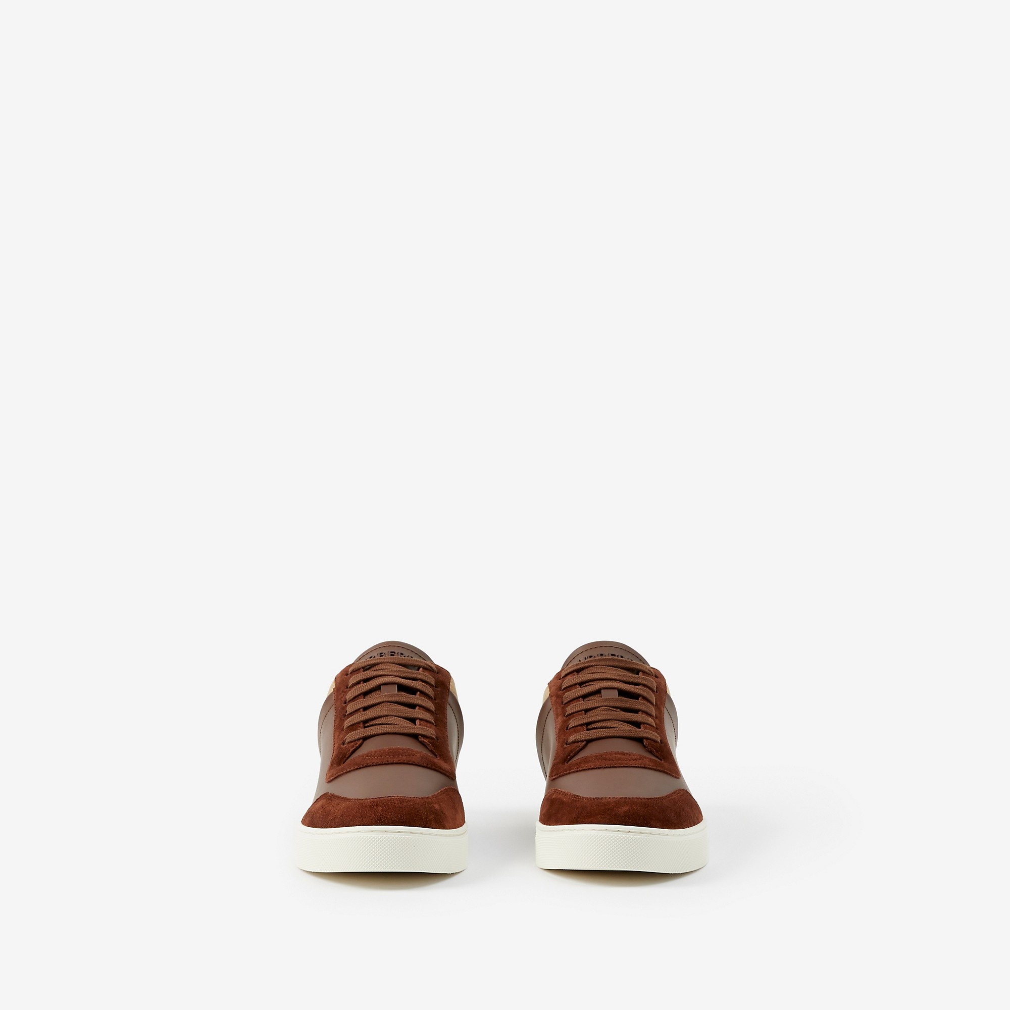 Leather, Suede and Check Sneakers - 3