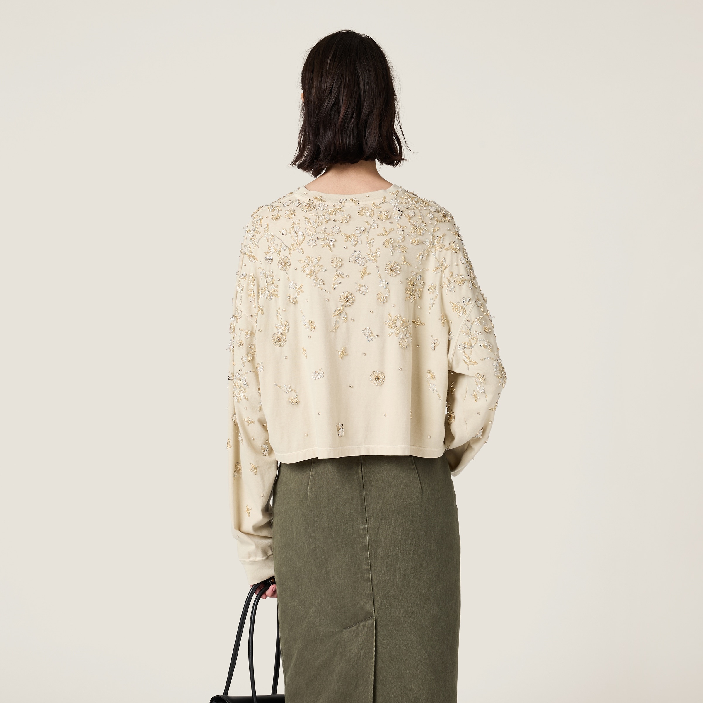 Embroidered garment-dyed jersey T-shirt - 3