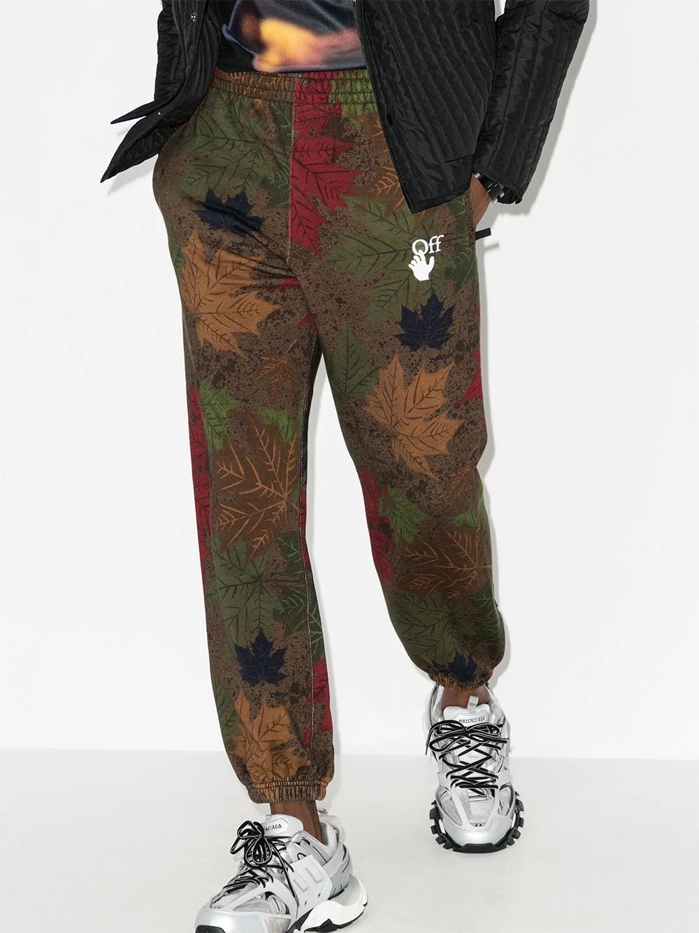 slim-fit autumn leaves trousers - 2