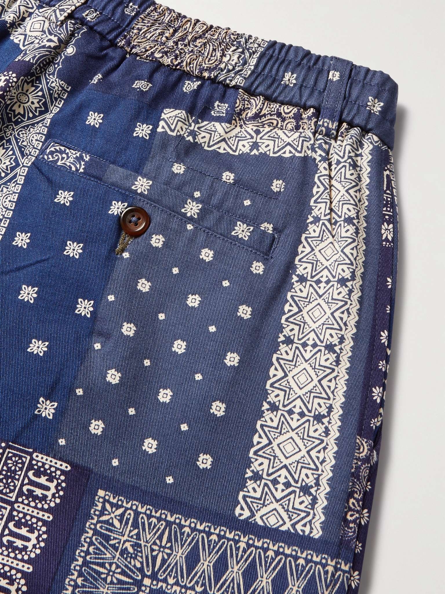 Tapered Pleated Bandana-Print Cotton Trousers - 5