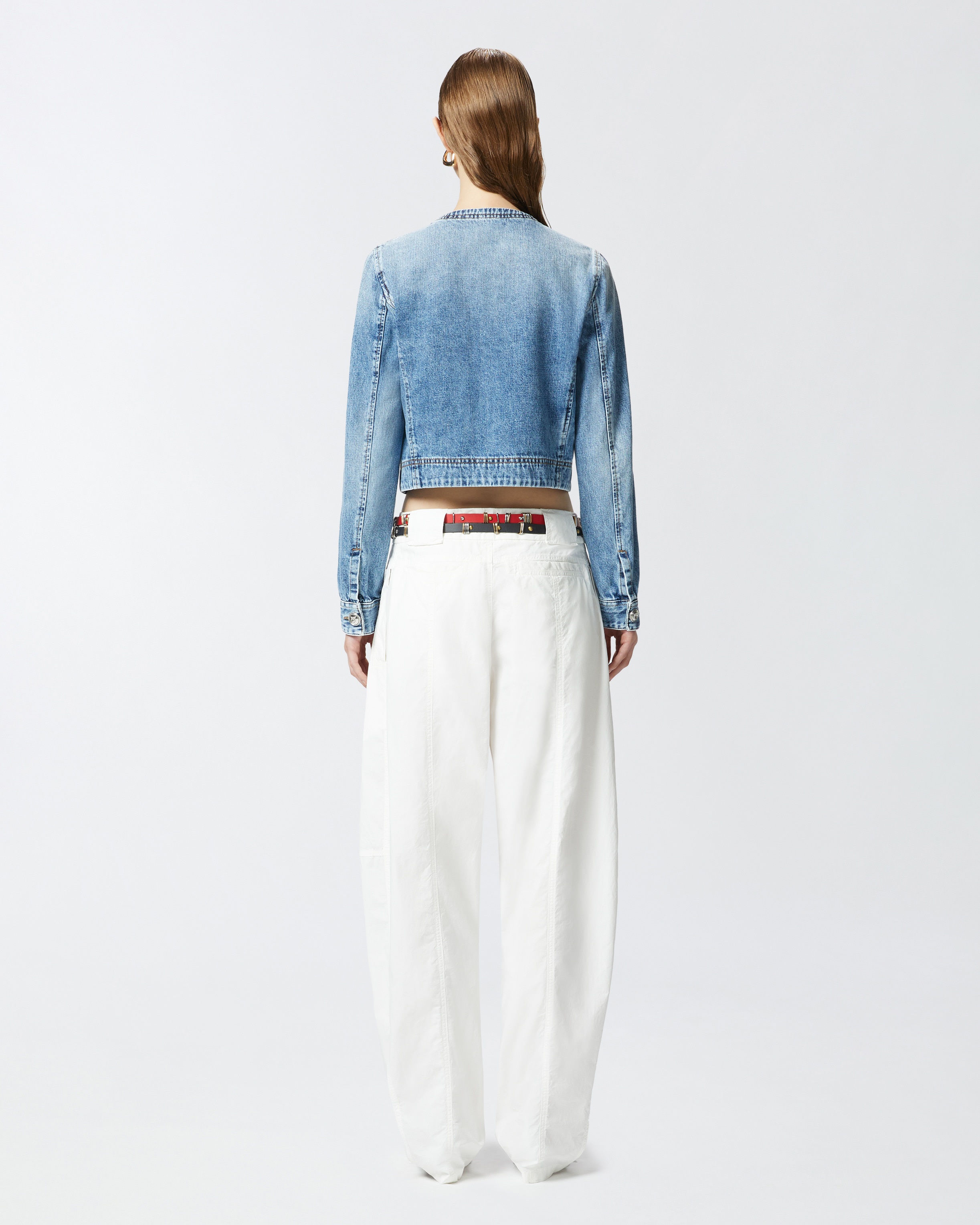 SHORT DENIM JACKET WITH POCKETS AND BUTTONS - 4