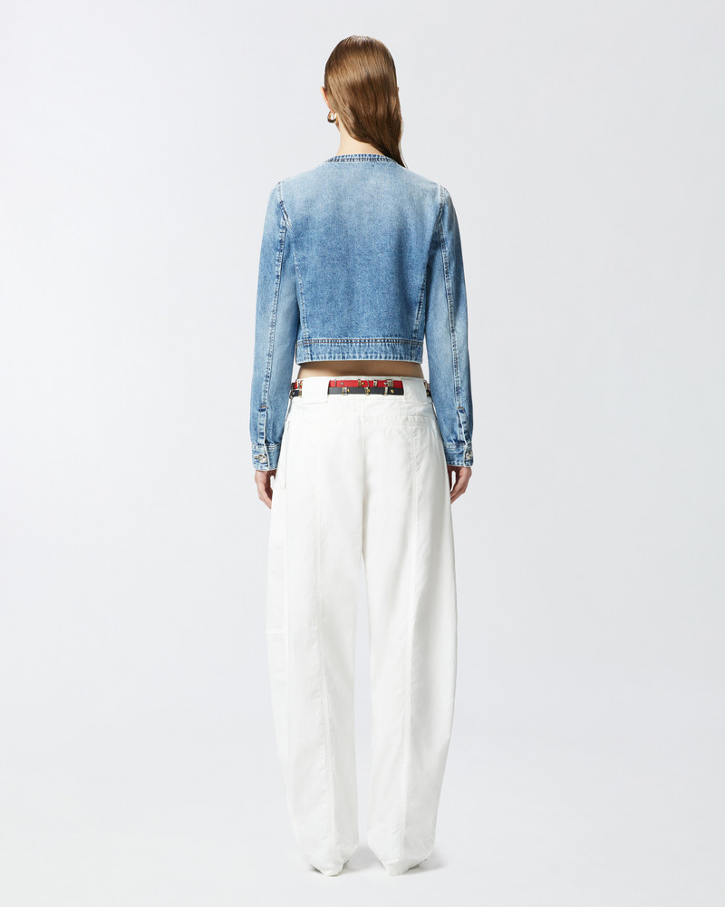 SHORT DENIM 재킷과 단추 4