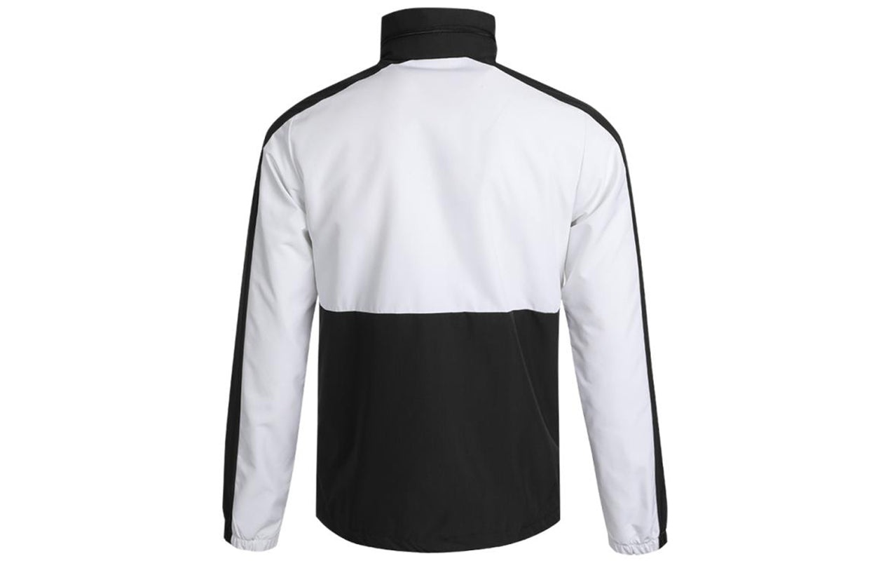 adidas neo M Basc Wb Contrasting Colors Printing Sports Jacket Black White H53022 - 2