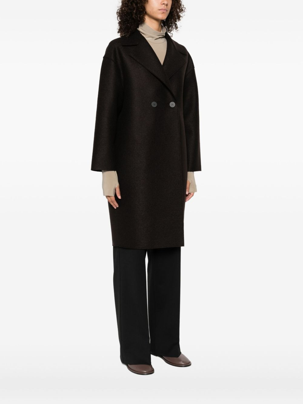double-breasted wool coat - 3