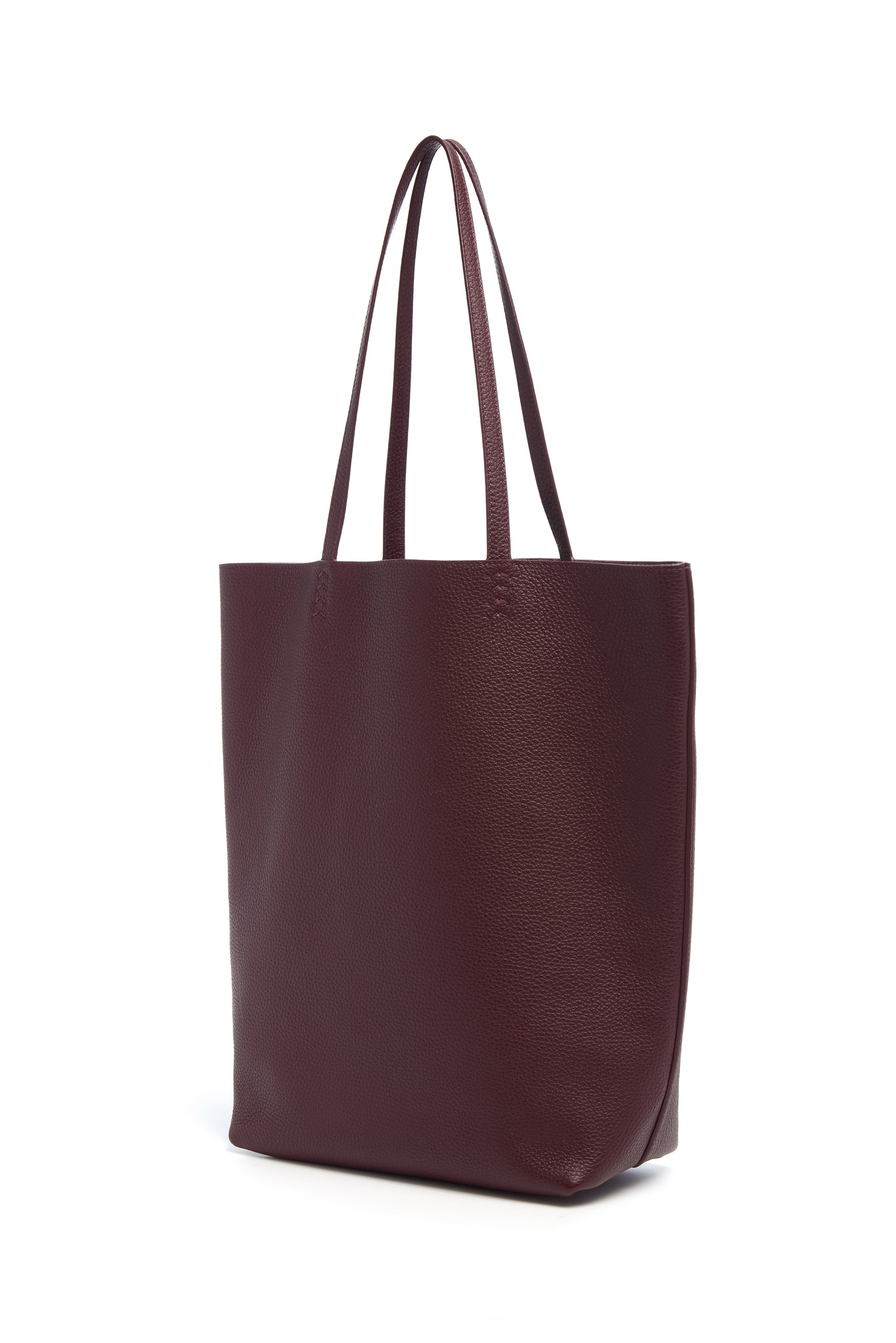 Sillbury Tote Bag in Bordeaux Textured Leather - 3