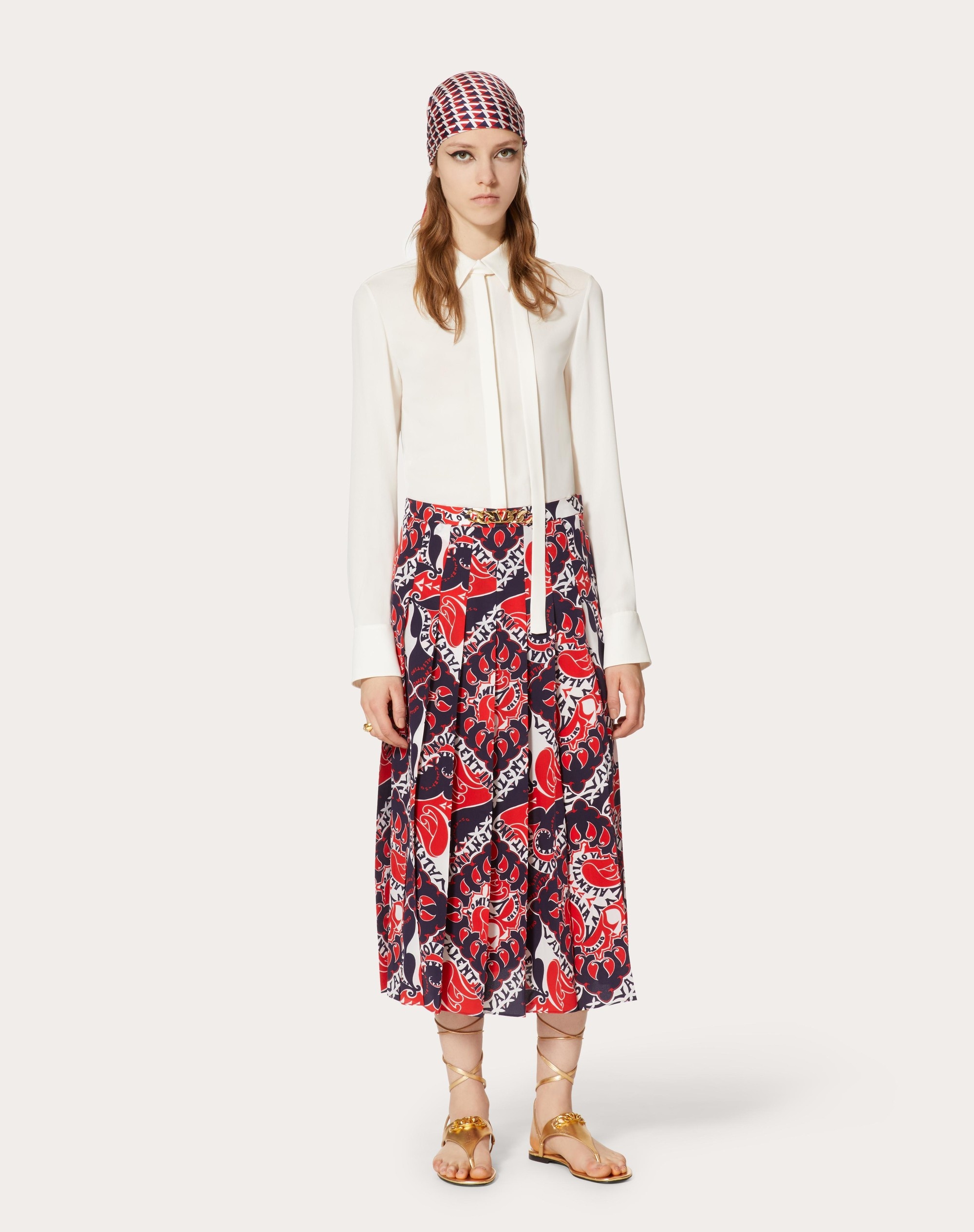 CREPE DE CHINE CHEMISIER DRESS IN ARCHIVE MANIFESTO BANDANA PRINT - 3