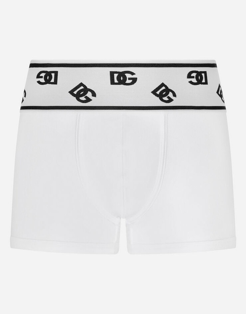 Fine-rib cotton boxers with DG logo 1
