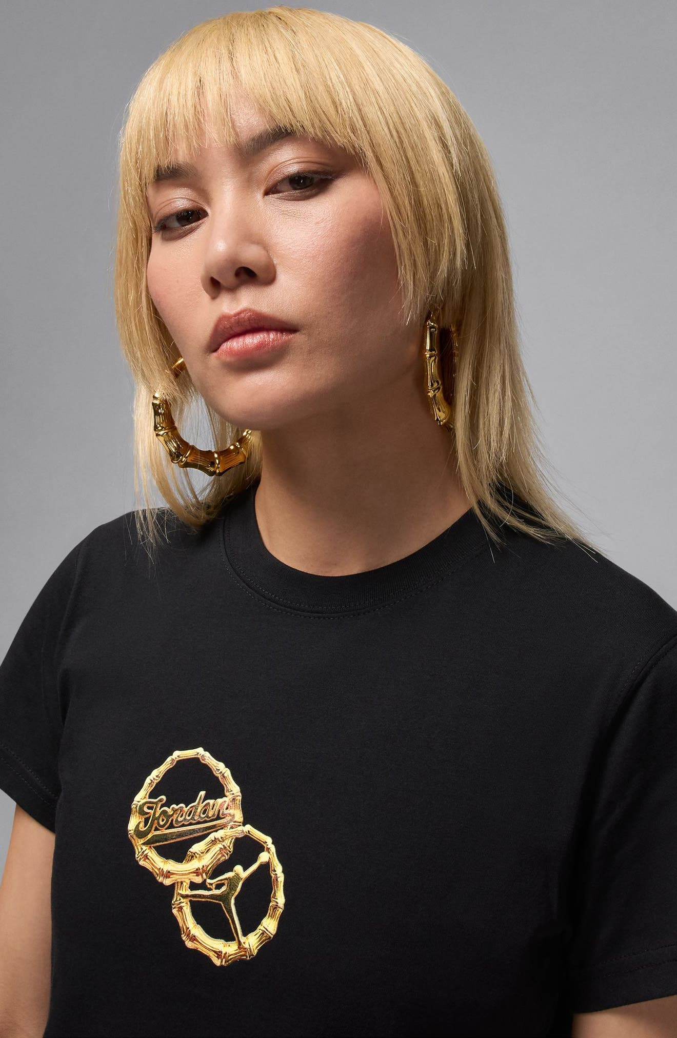Jordan Brooklyn Puffy Graphic Tee in Black/White at Nordstrom - 4