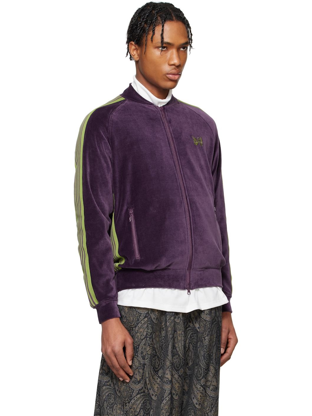 Purple Rib Collar Track Jacket - 2