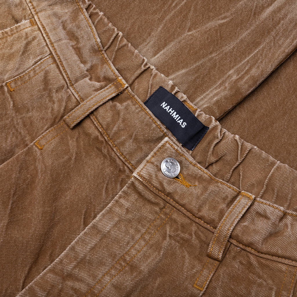 DENIM OVERSIZED CARGOS - BROWN WASH - 4