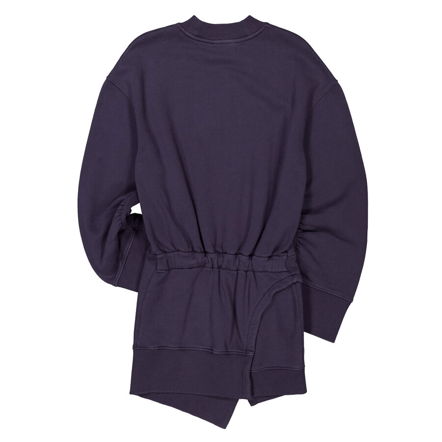 The Attico Ivory Mini Sweater Dress In Dark Violet Fade - 6