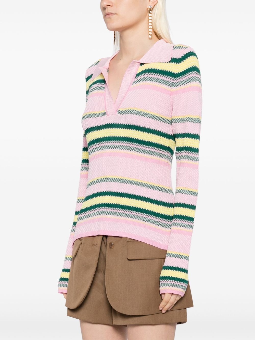 striped-jacquard top - 3