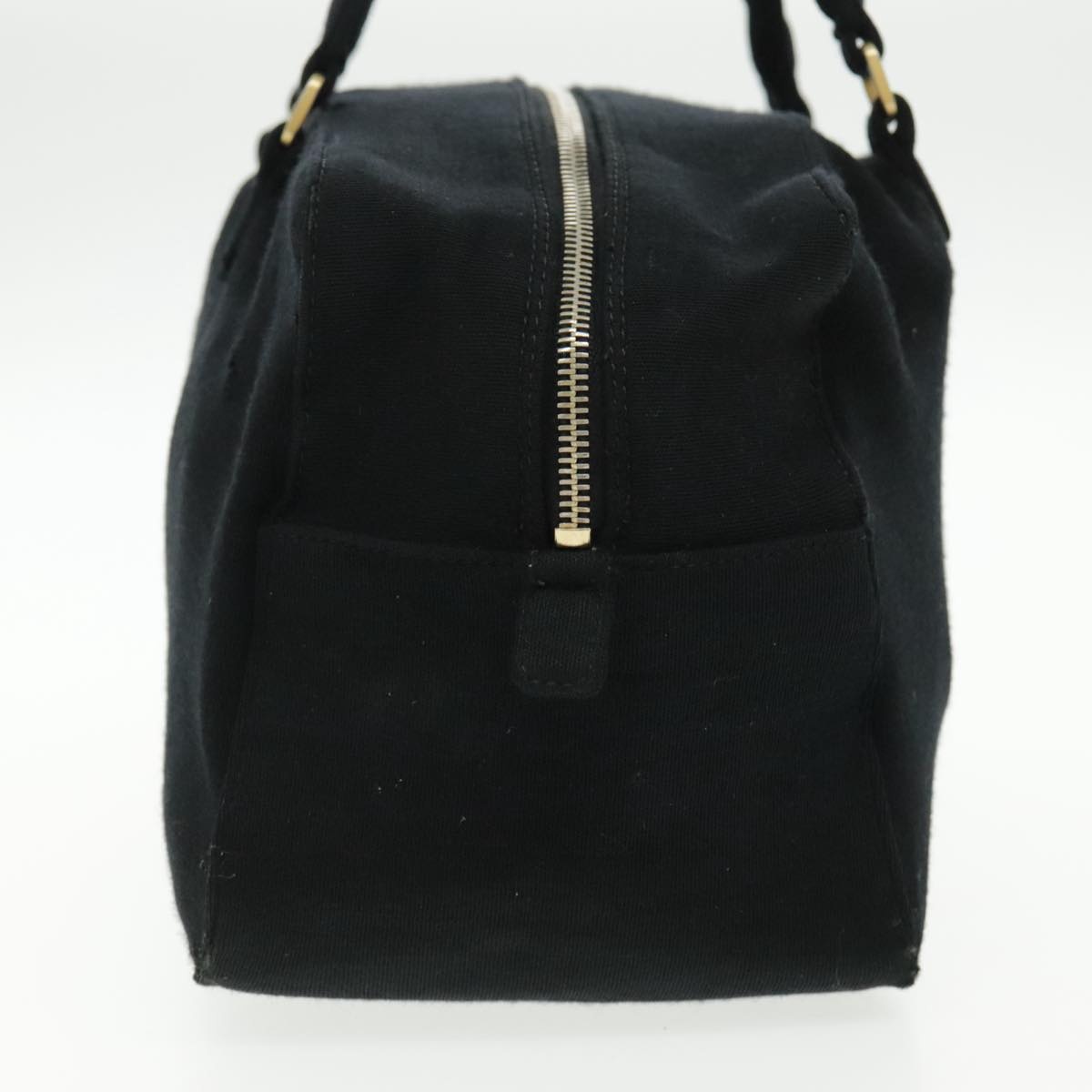 CHANEL Hand Bag Cotton Black Gold CC - 7