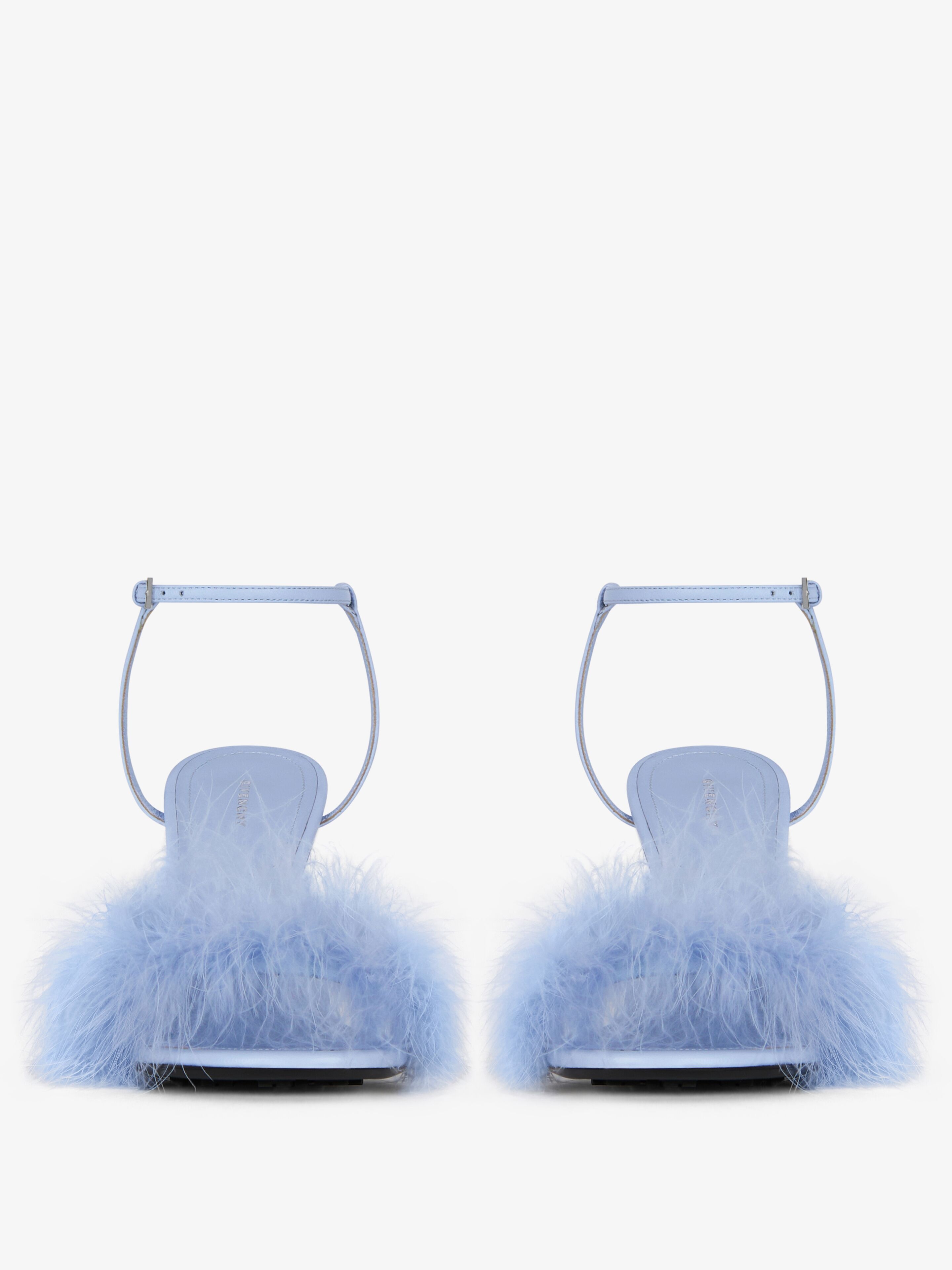 G CUBE SANDALS IN LEATHER WITH FEATHERS - 2