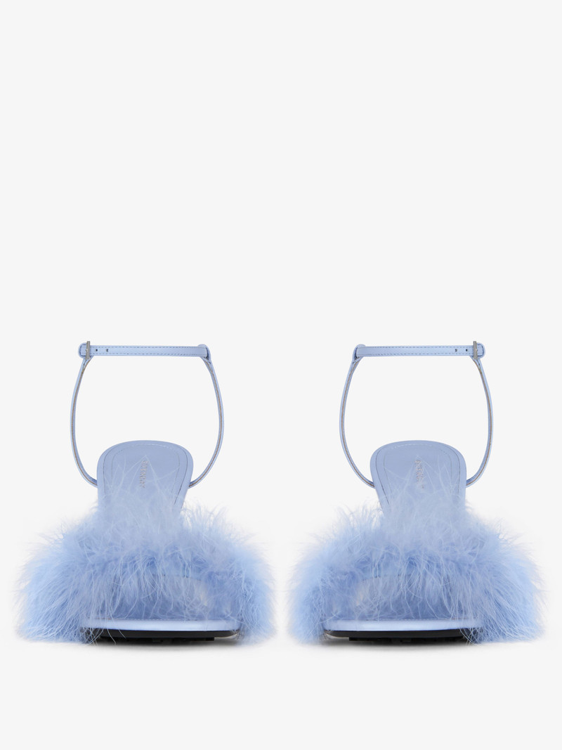 G CUBE SANDALS IN LEATHER WITH FEATHERS 2