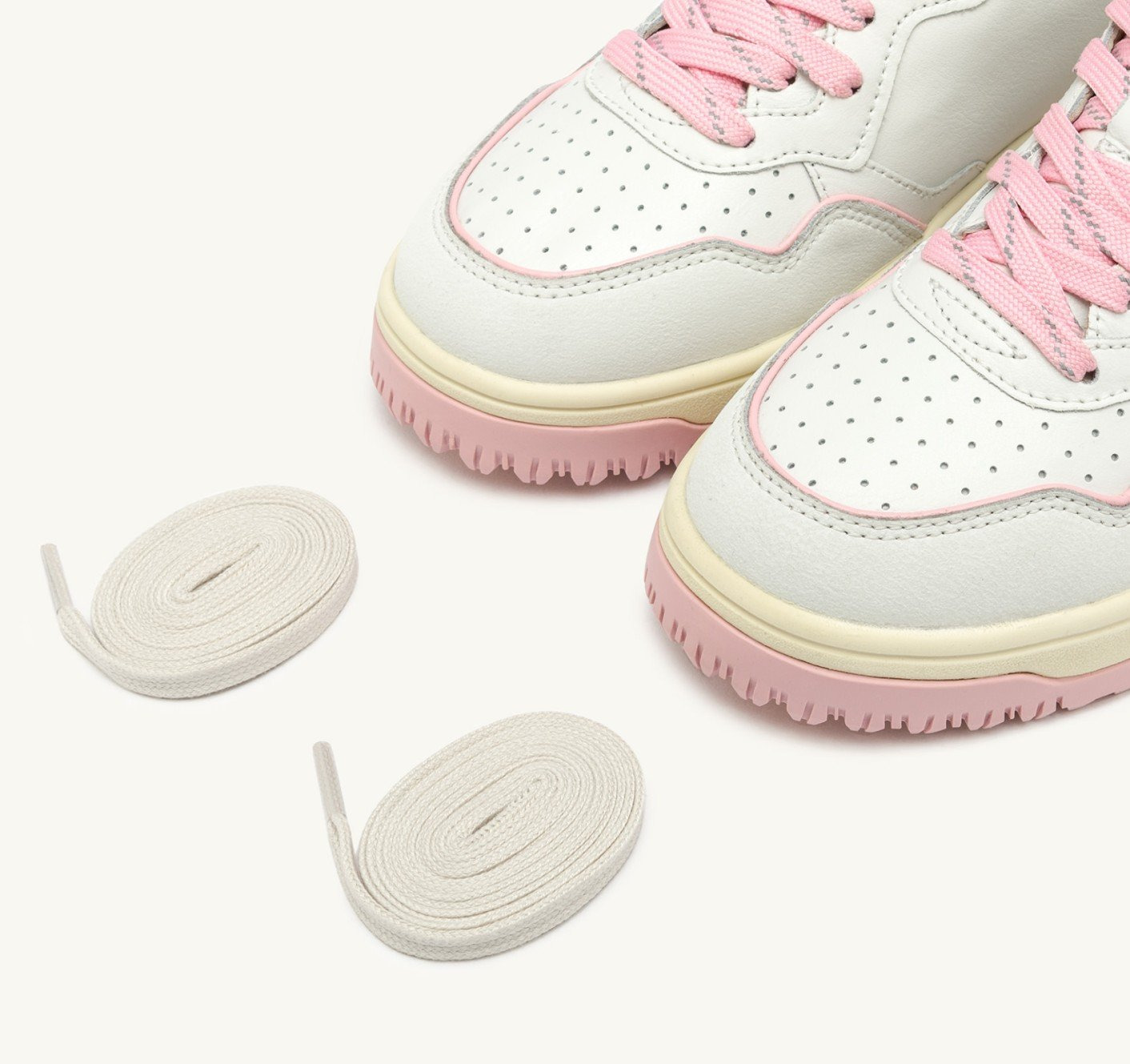 GOLF LOW SNEAKERS IN WHITE AND CORAL BLUSH LEATHER - 7