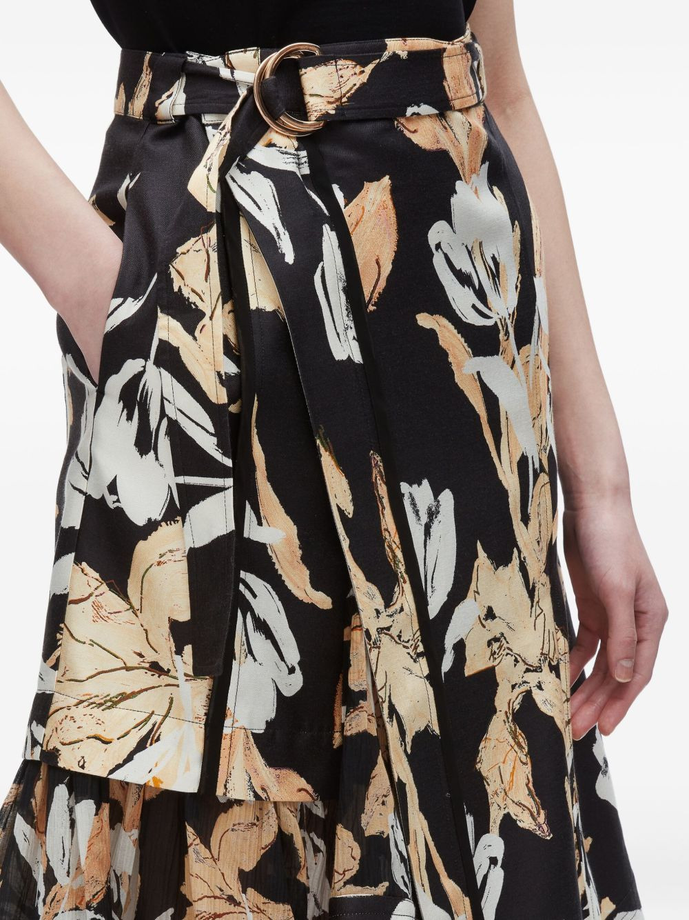 floral-print ruffled skirt - 5