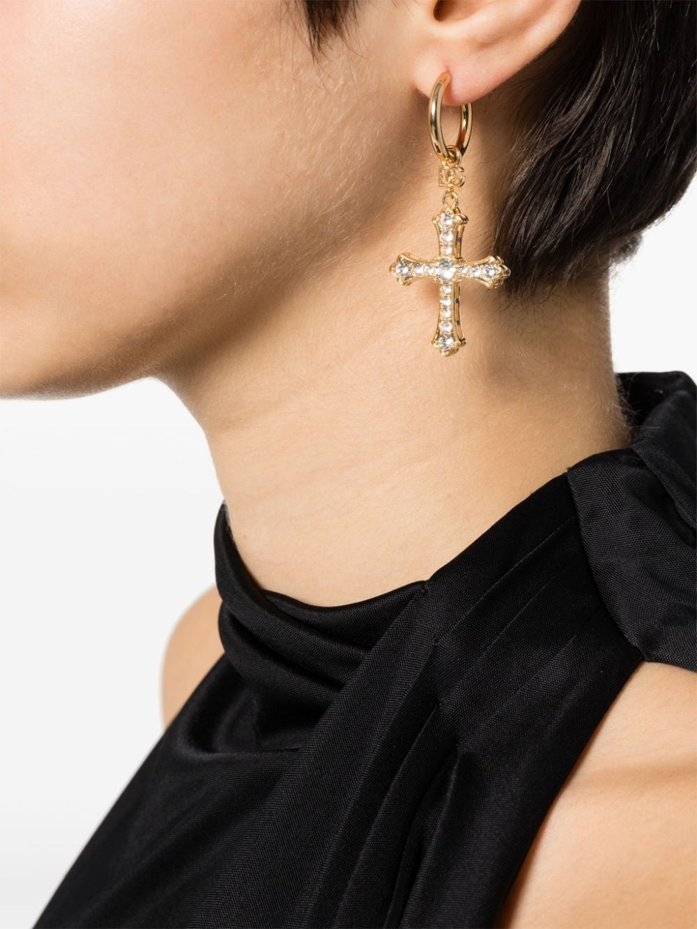 crucifix drop earrings - 2