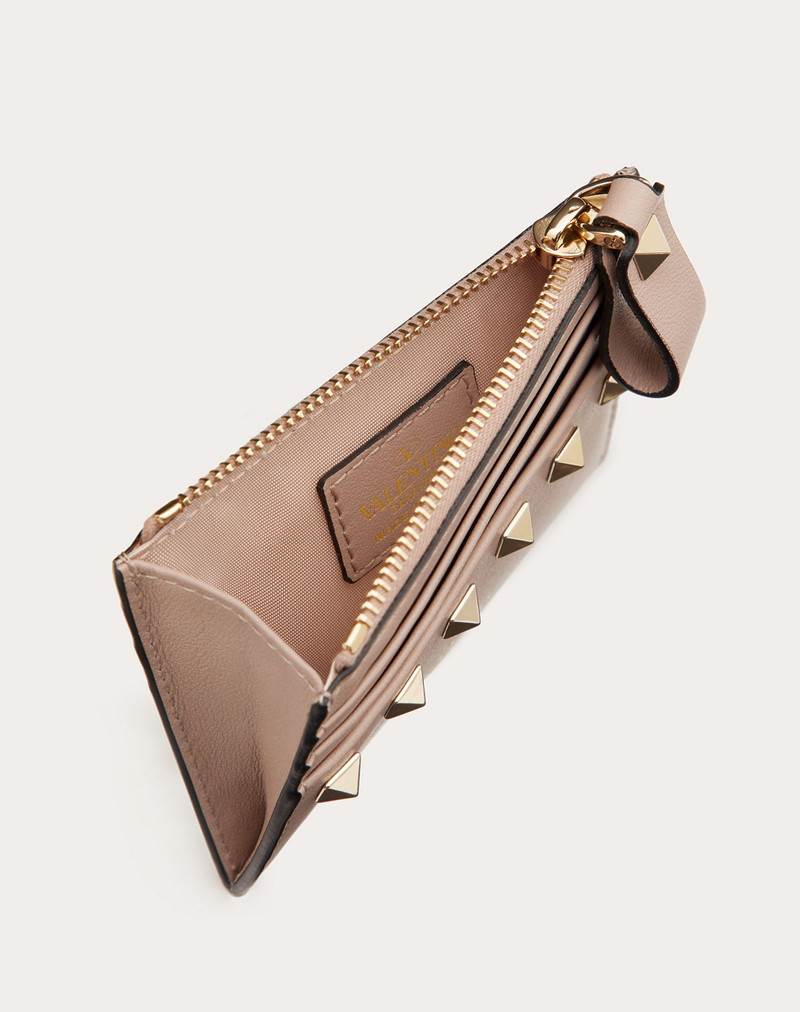 Valentino ROCKSTUD CALFSKIN CARDHOLDER WITH ZIPPER outlook