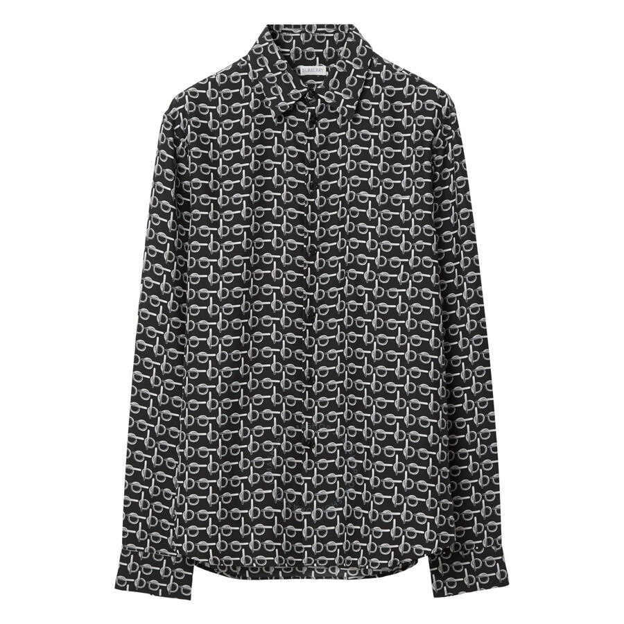 Burberry All-Over Graphic Print B-Line Silk Shirt - 1