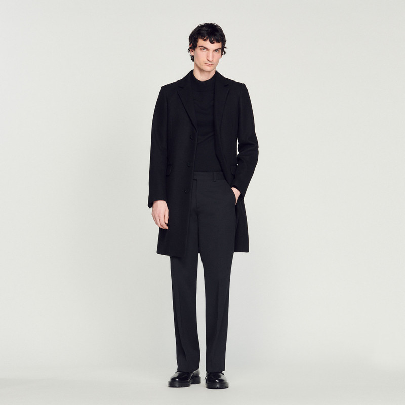 Sandro Long coat fastened with three buttons outlook