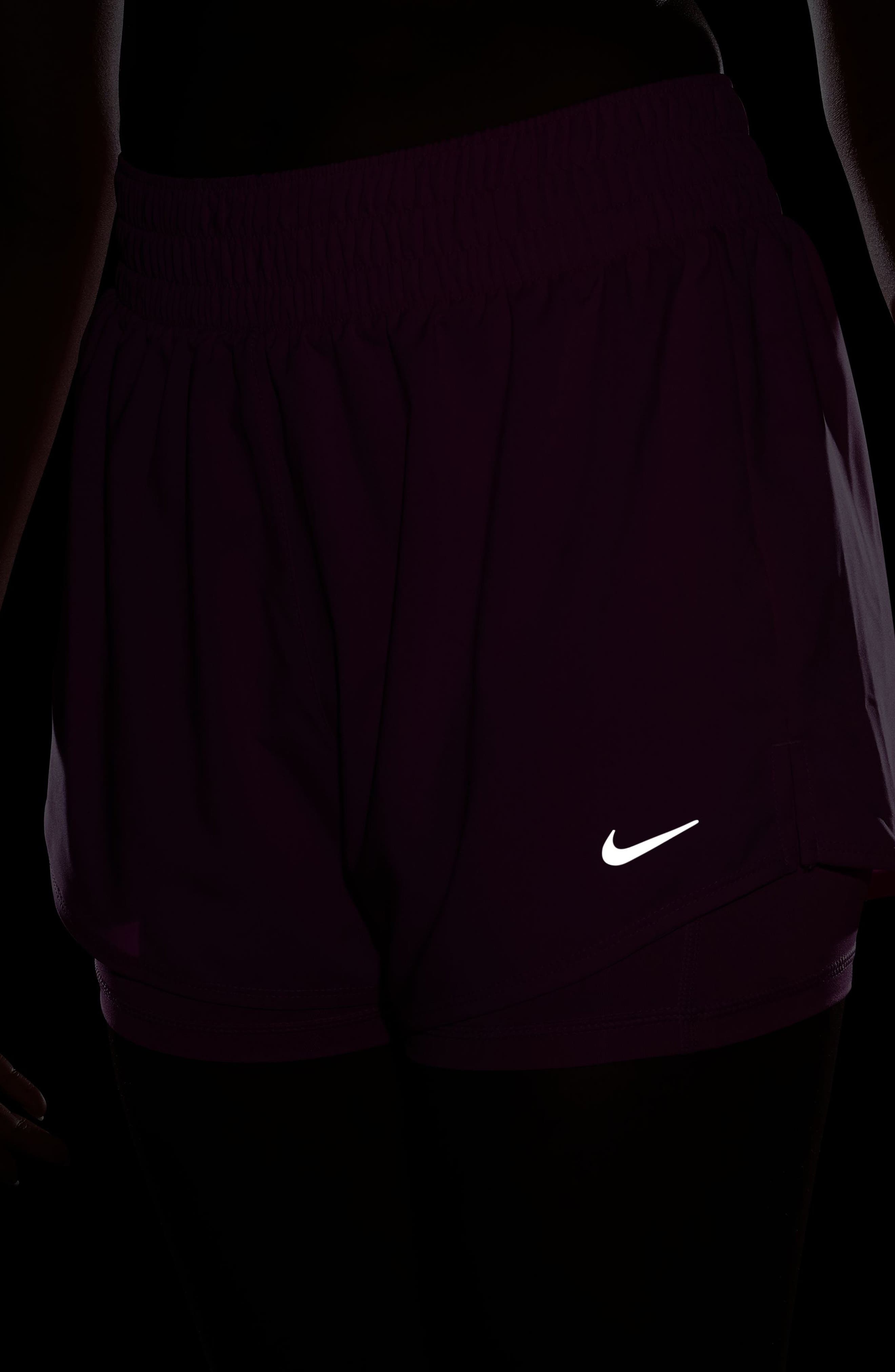 Nike One Dri-FIT High-Waisted 3-Inch 2-in-1 Shorts in 675 Plypnk/refsil at Nordstrom - 9