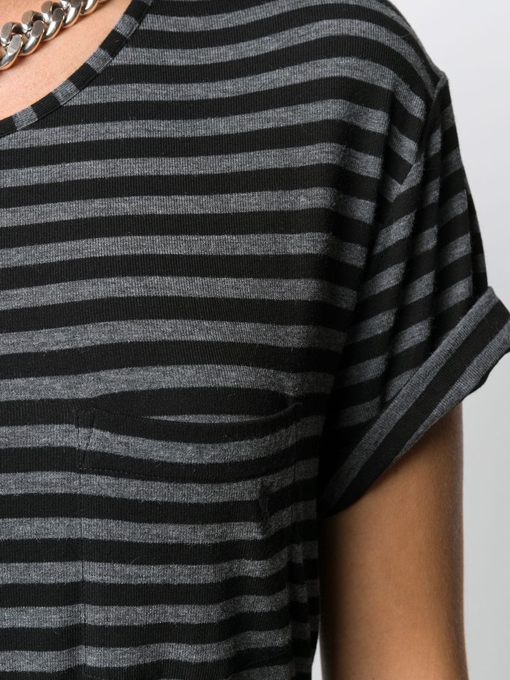 round neck striped T-shirt - 5