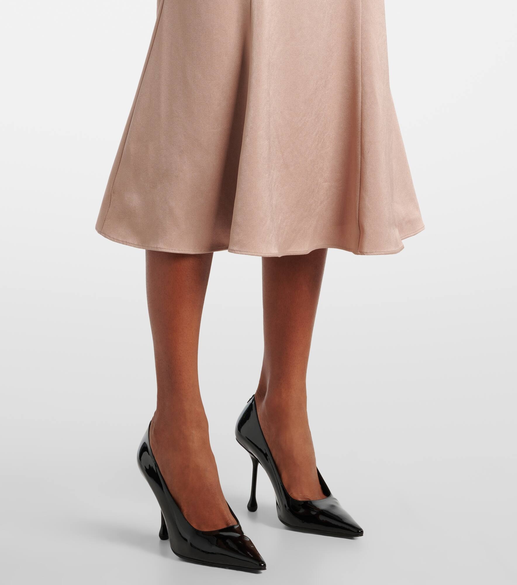 Belted satin crêpe midi dress - 5