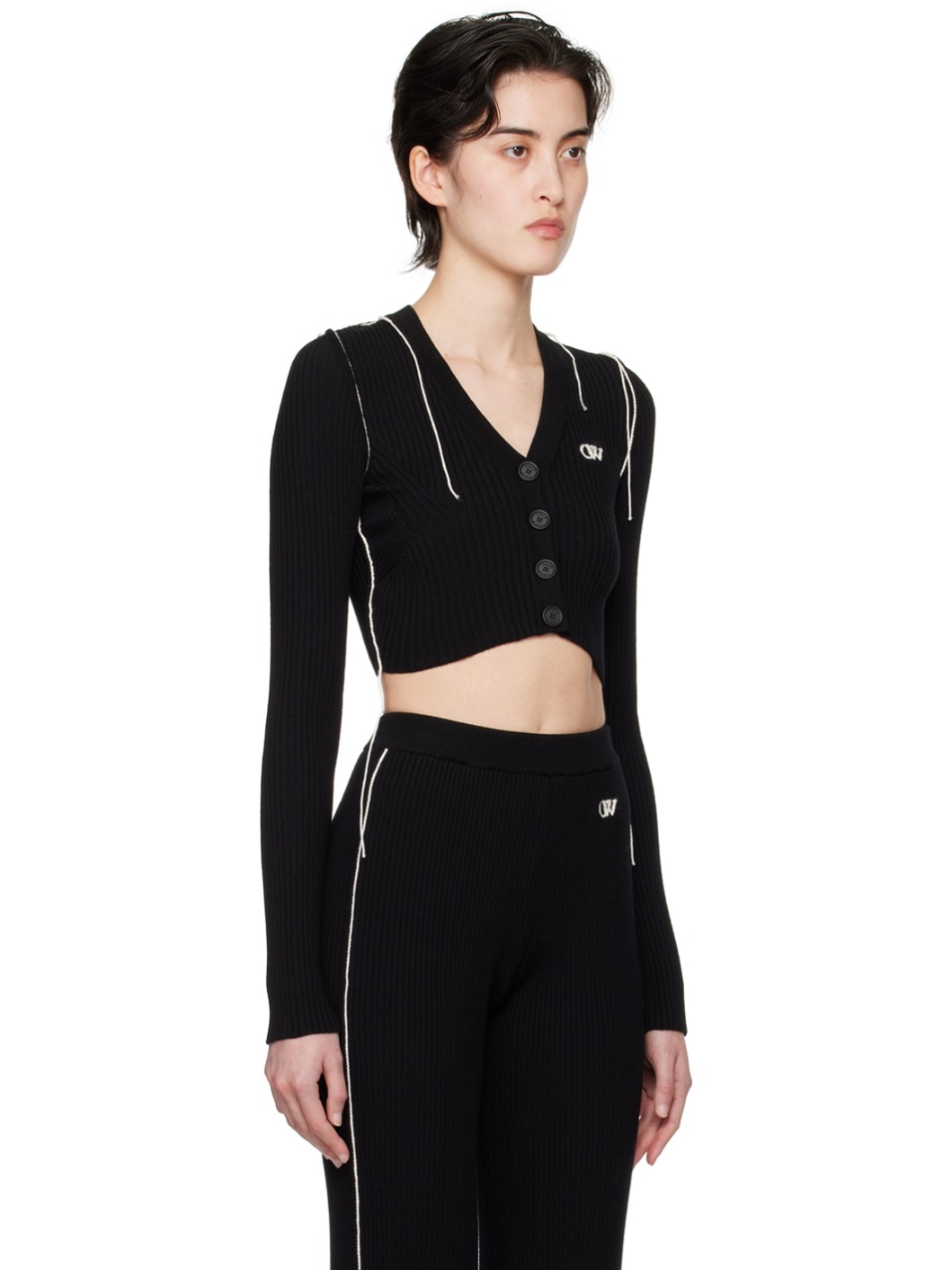 Black Piping Cardigan - 2