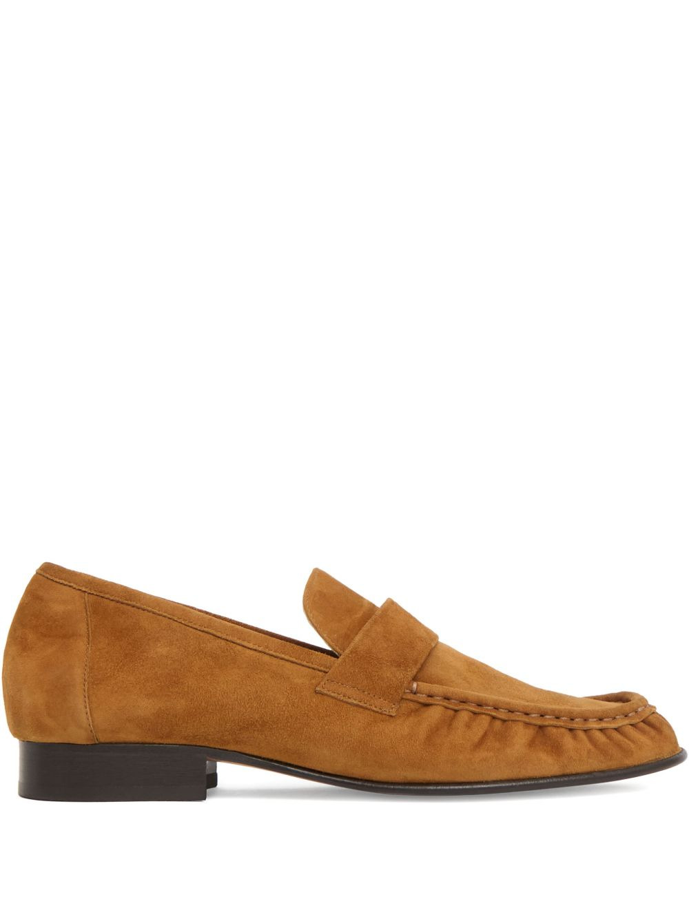 ruched suede loafers - 1