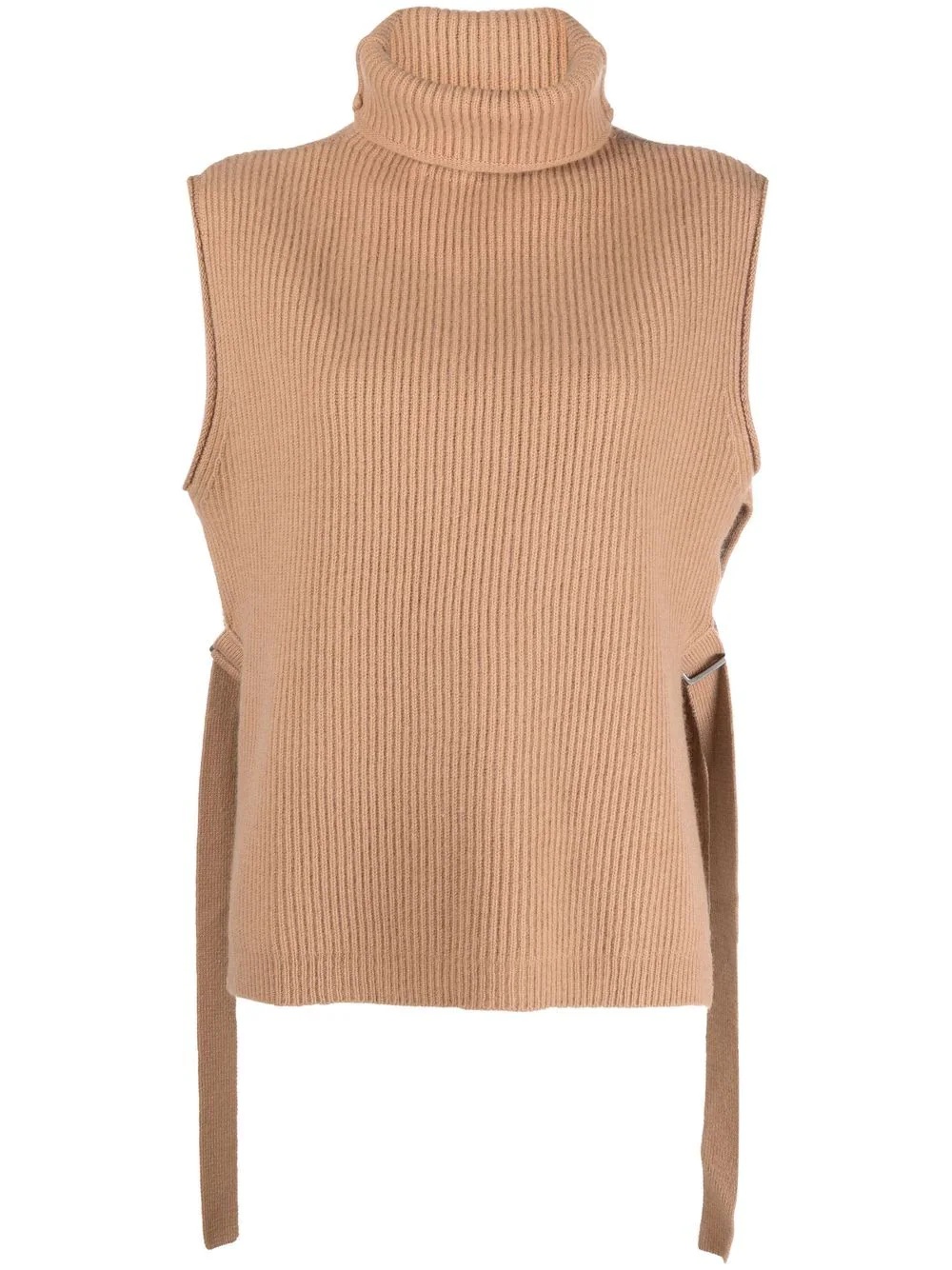 ribbed-knit strappy vest - 1