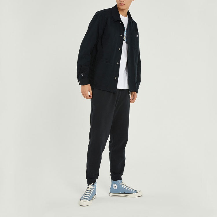 Men's Converse SS22 Cargo Casual Long Sleeves Autumn Black Shirt 10024172-A02 - 6