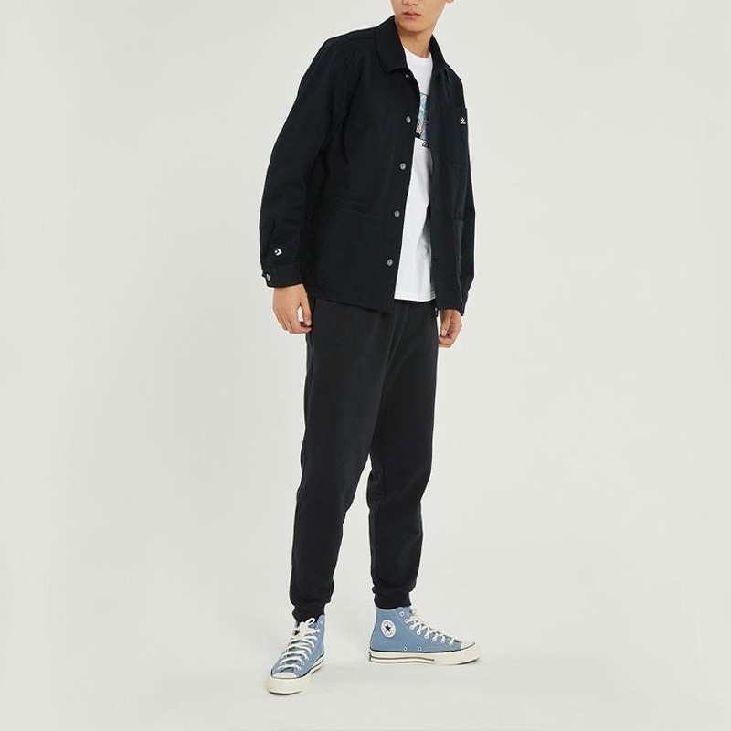 Men's Converse SS22 Cargo Casual Long Sleeves Autumn Black Shirt 10024172-A02 6