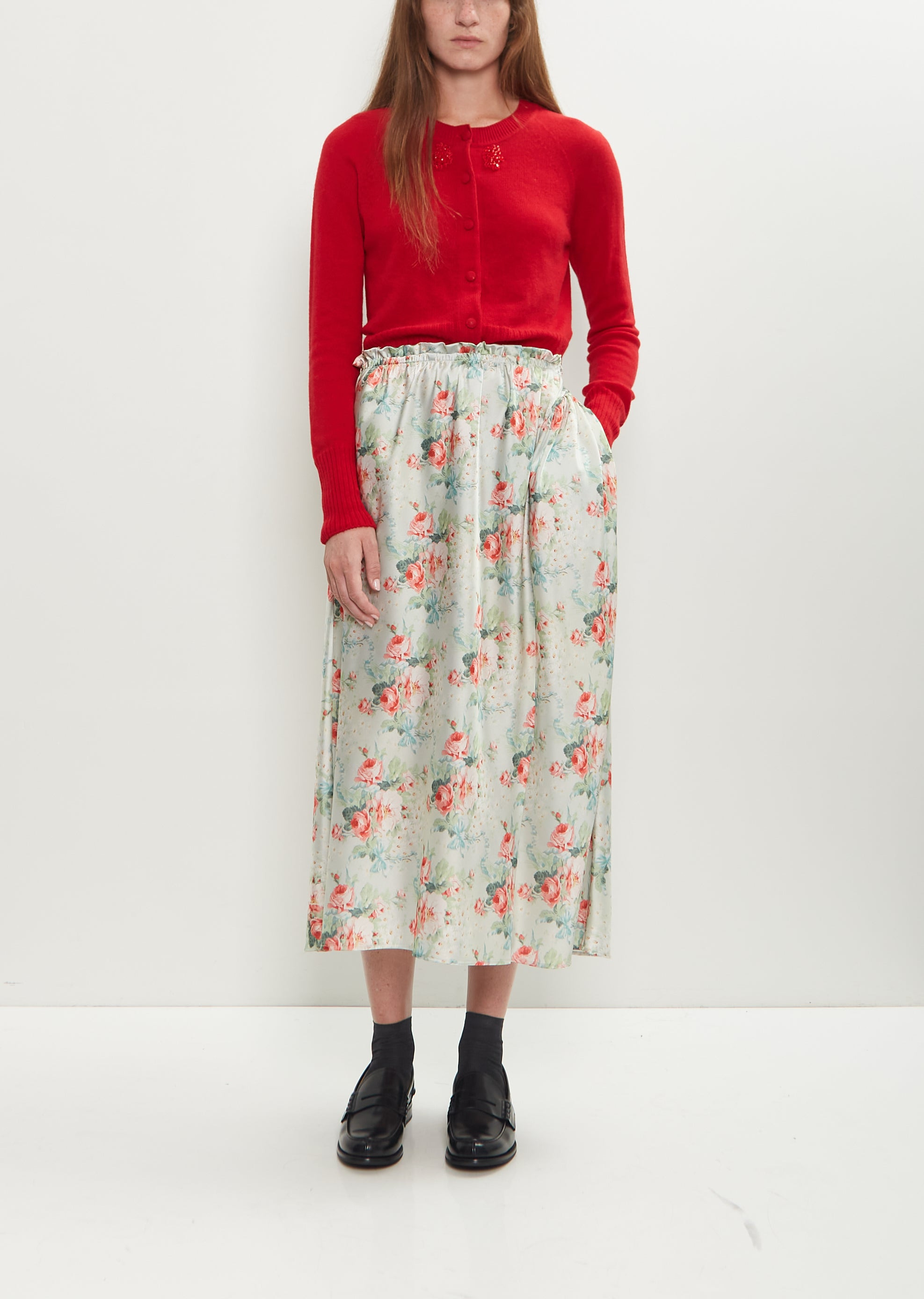 Satin Hip Detail Easy Skirt - 1