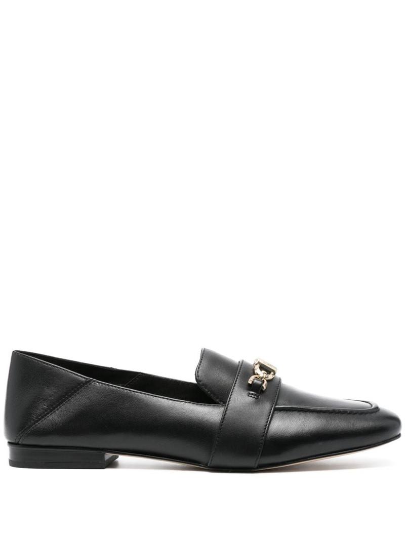 logo-plaque leather loafers 1