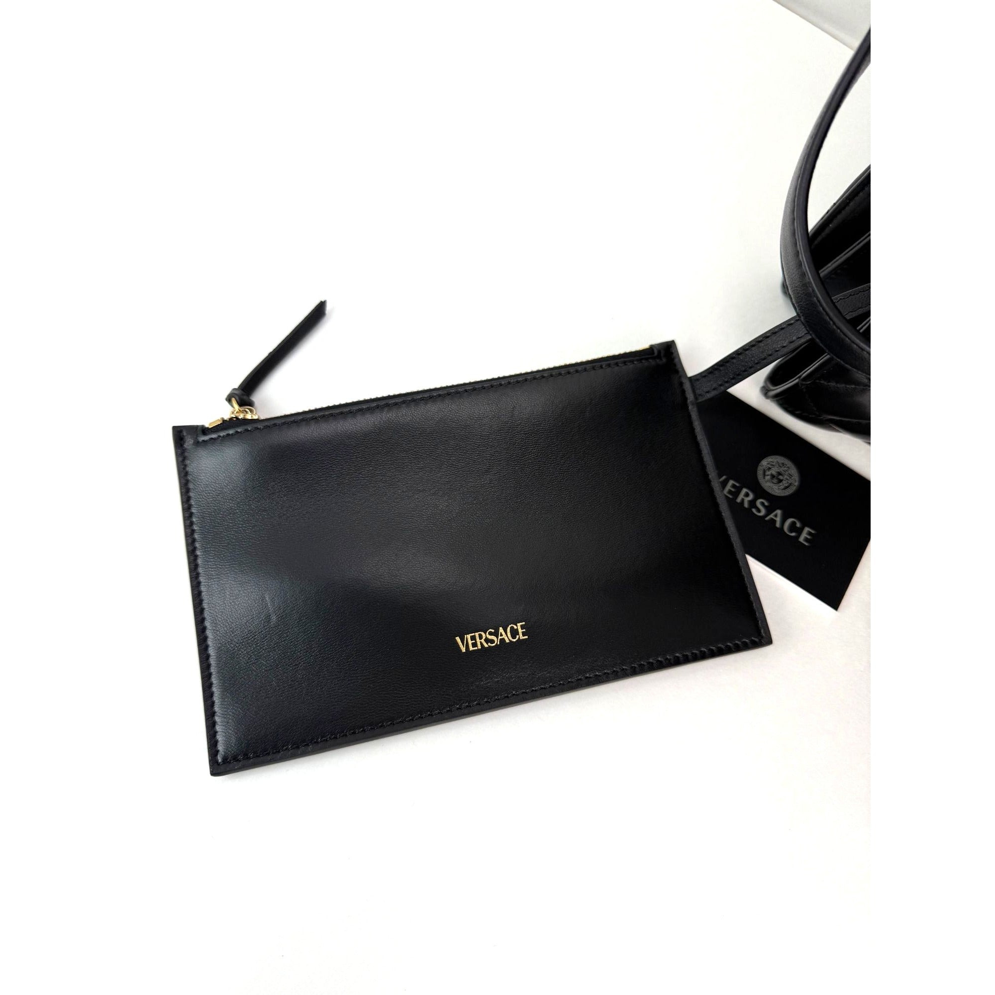 Versace Gianni - Versace Gianni Nappa Quilted Medusa Black Leather Tote Bag - 12