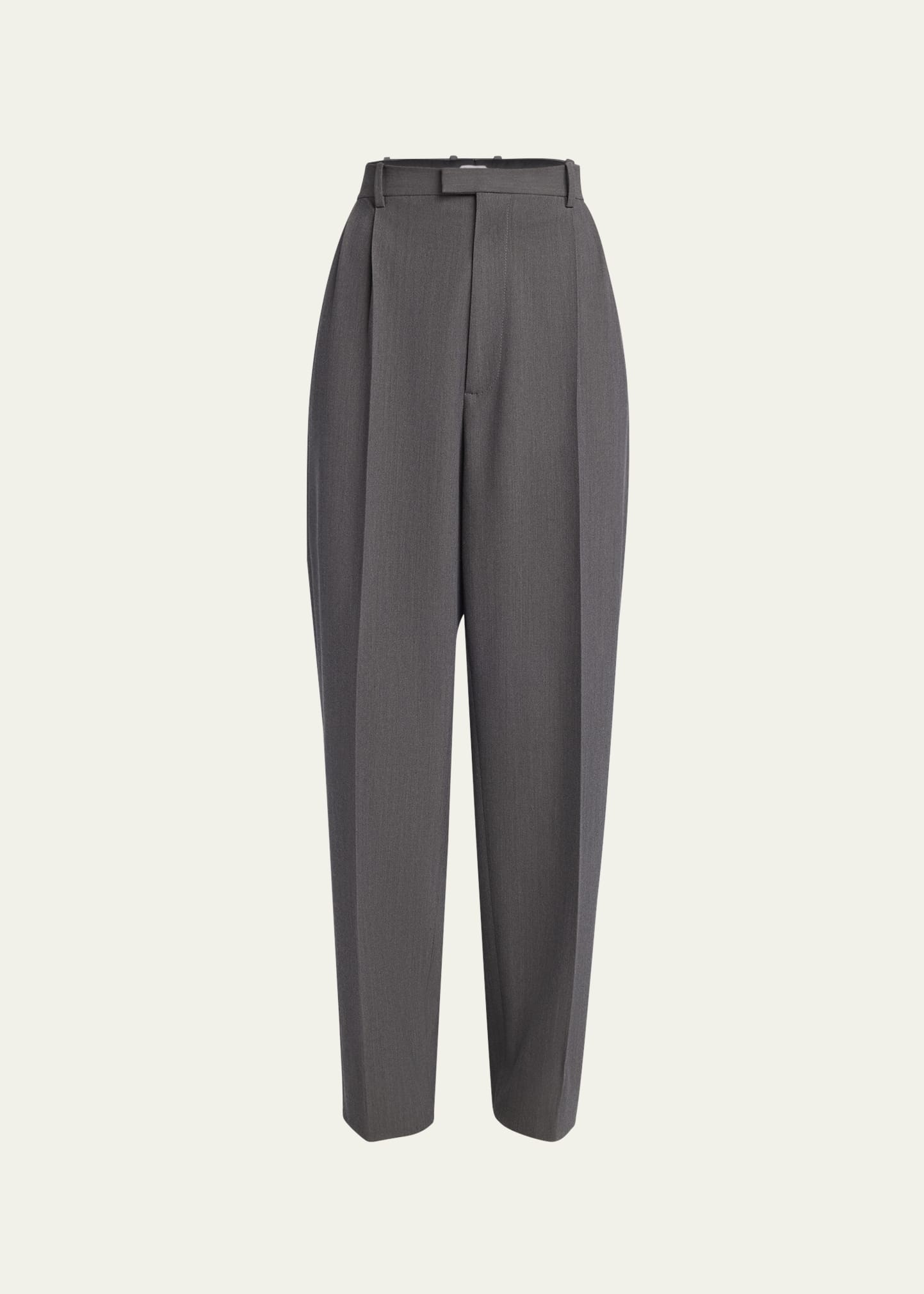 Tapered Wool Stretch Tricotine Trousers - 1