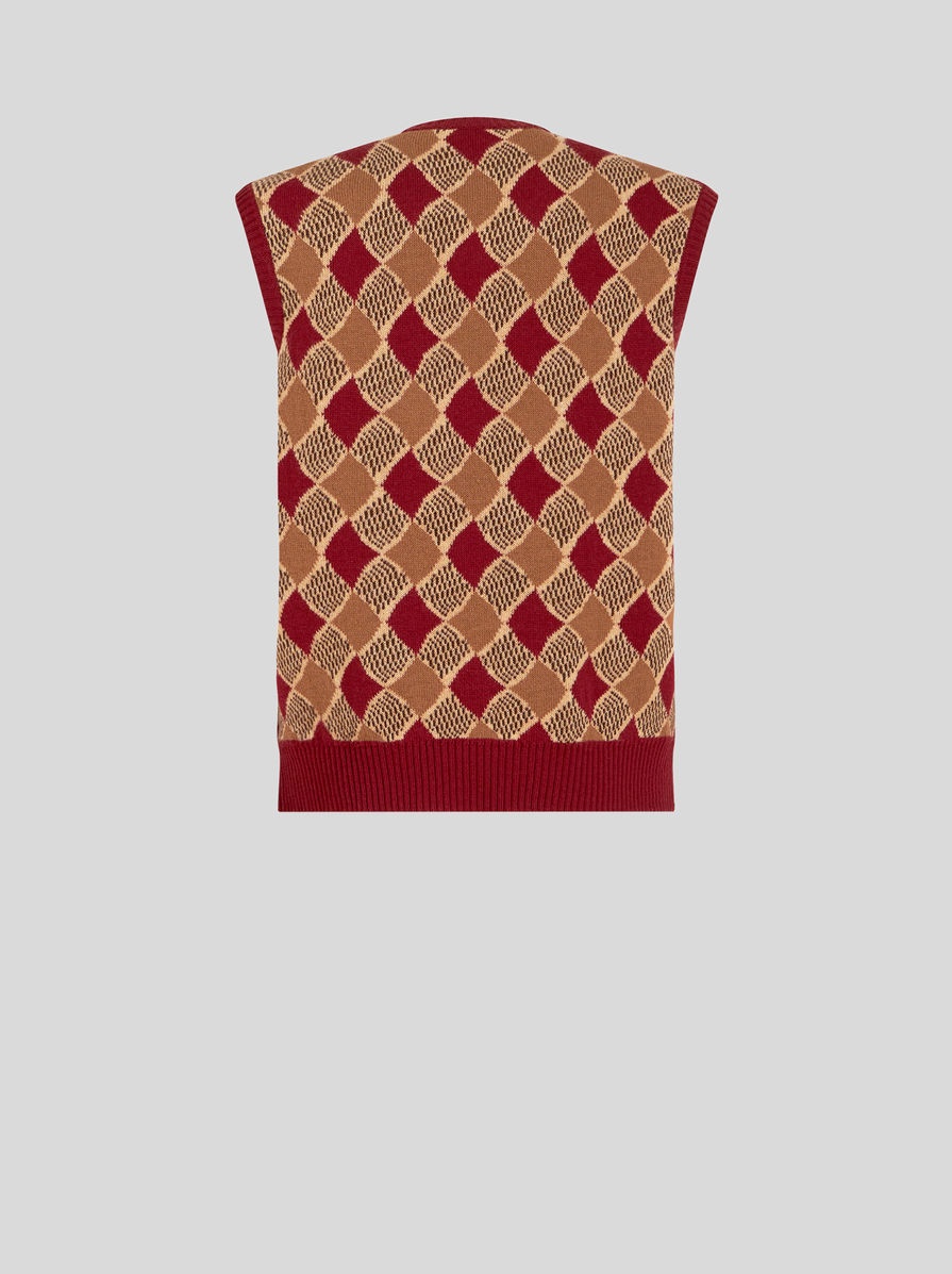 SLEEVELESS WAISTCOAT WITH DIAMOND PATTERN - 6