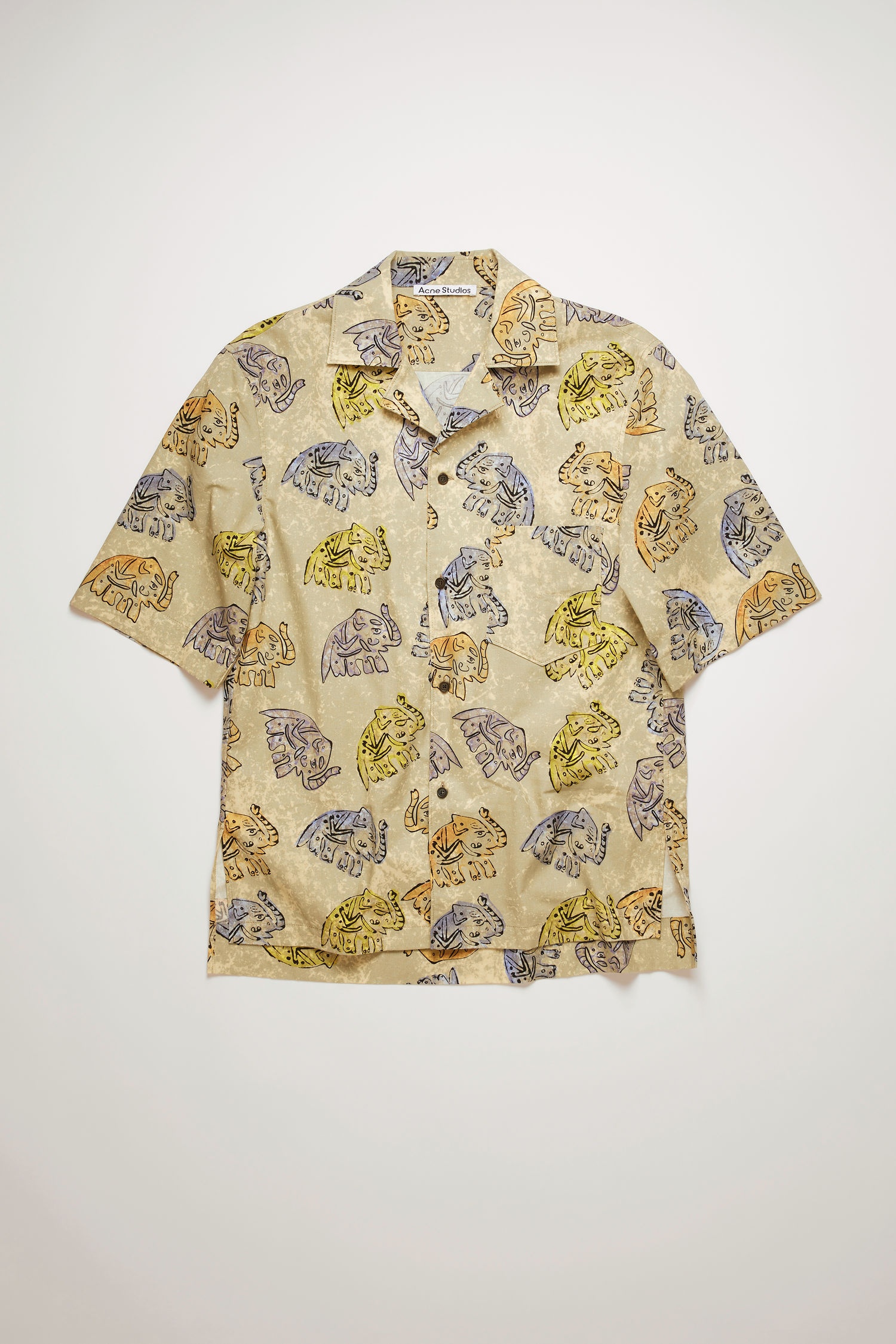 Elephant-print shirt beige - 1