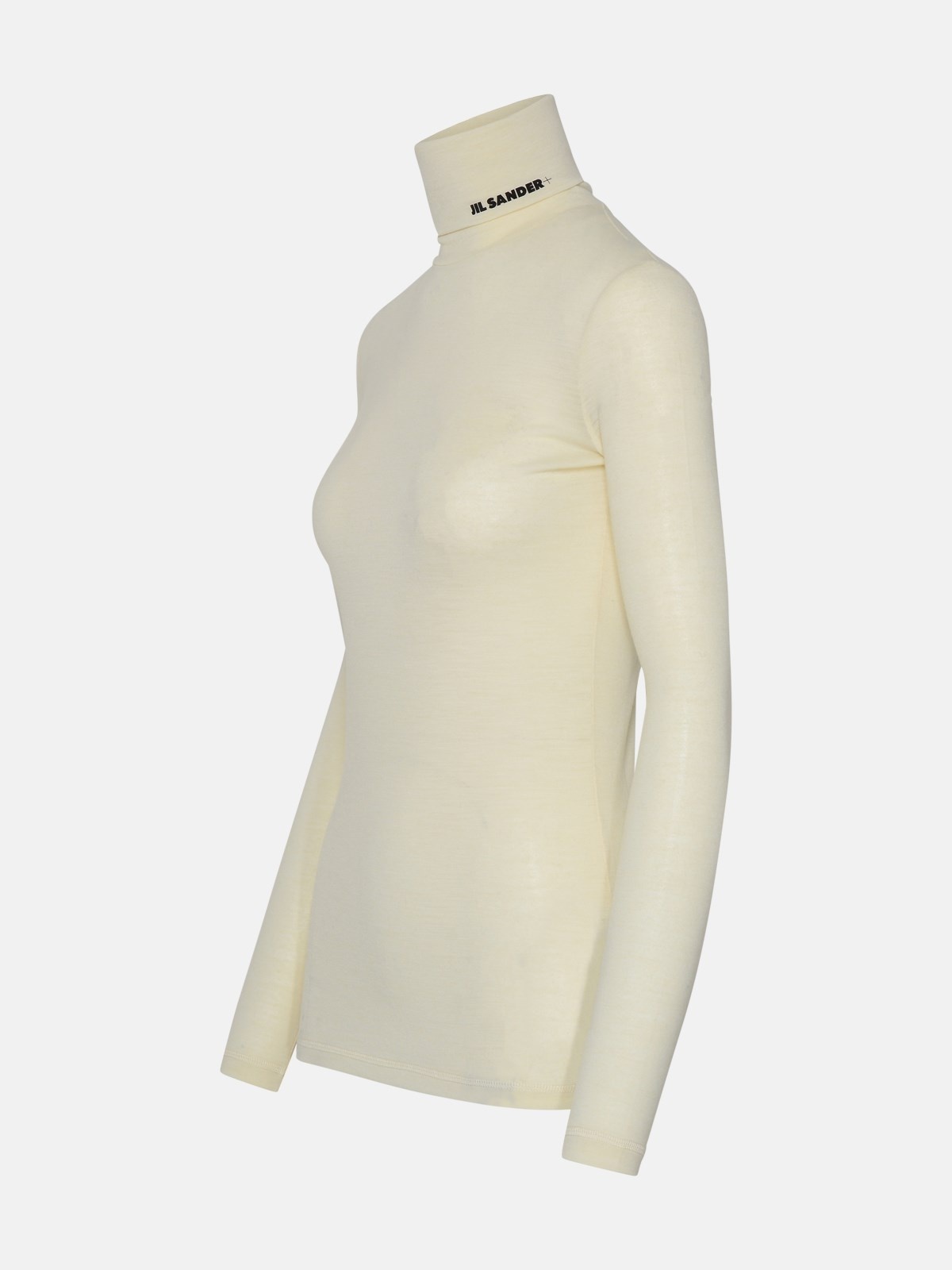 WHITE WOOL BLEND SWEATER - 2