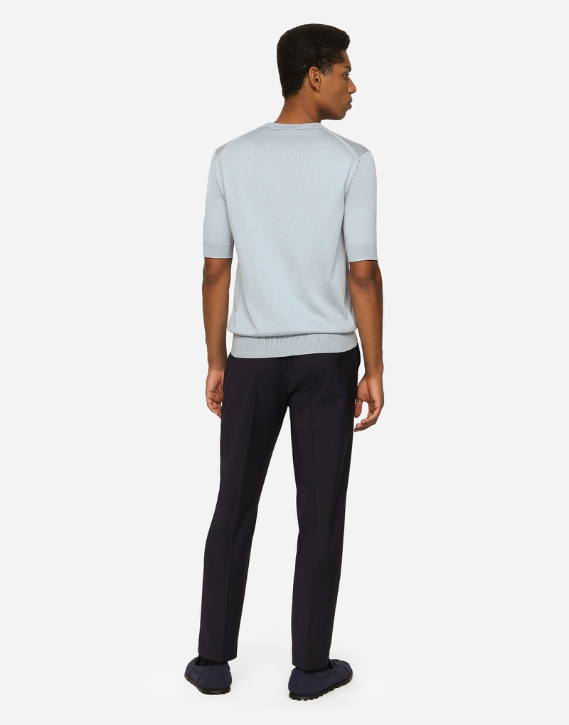 Dolce & Gabbana Stretch wool pants with DG embroidery outlook