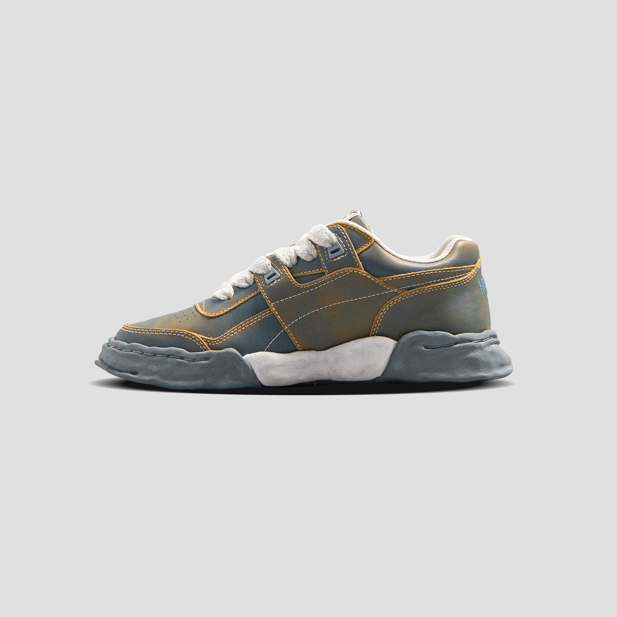 PARKER OG SOLE LOW-TOP VINTAGE TREATMENT LEATHER SNEAKERS - 4