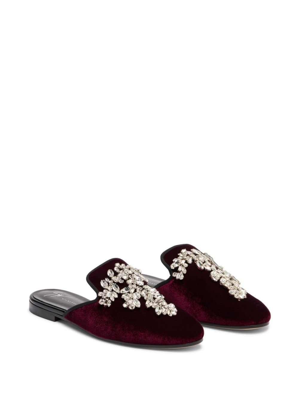 Elsa crystal velvet mules - 2