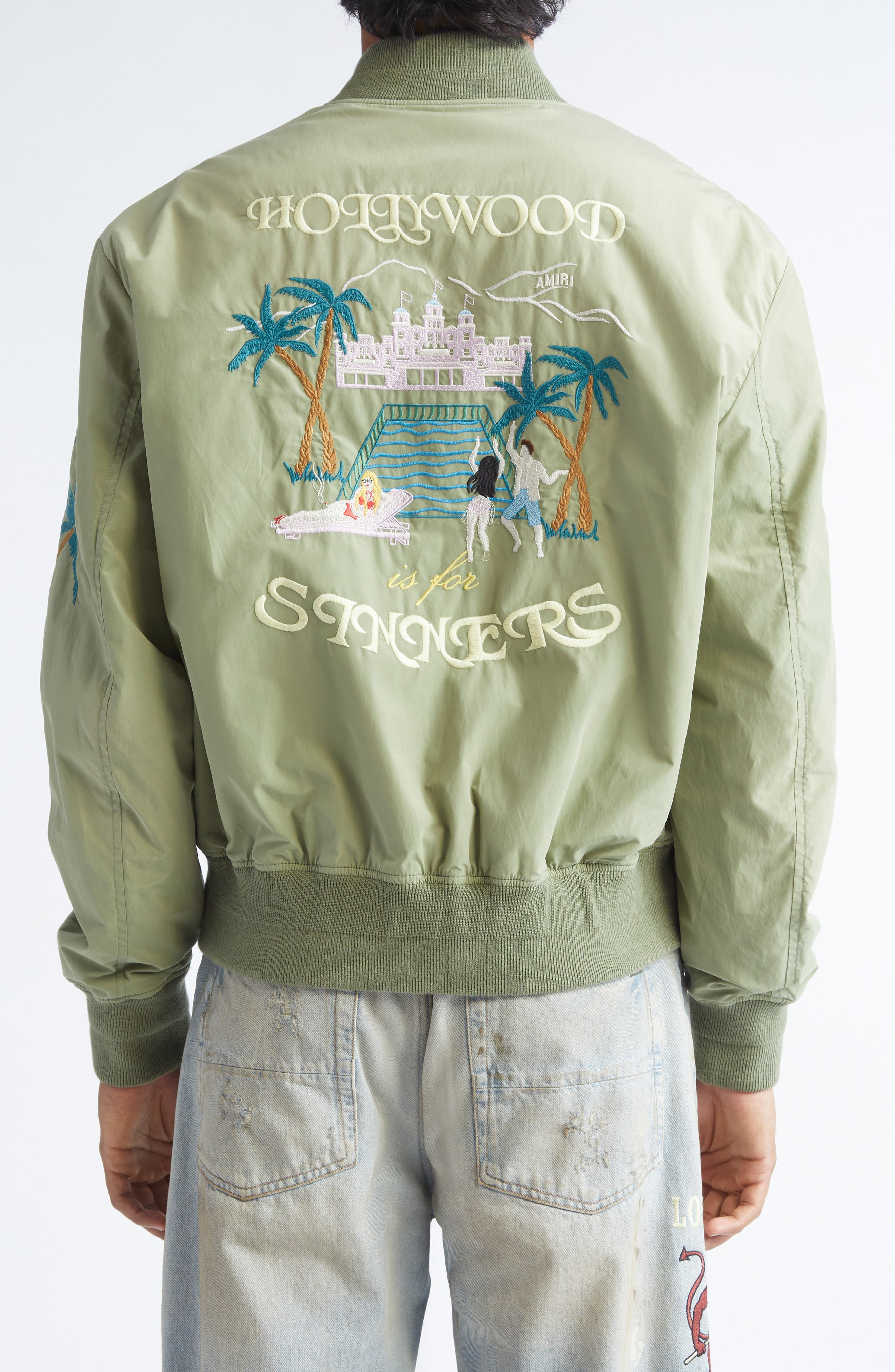 AMIRI Sinners Bomber Jacket in Olive at Nordstrom - 3