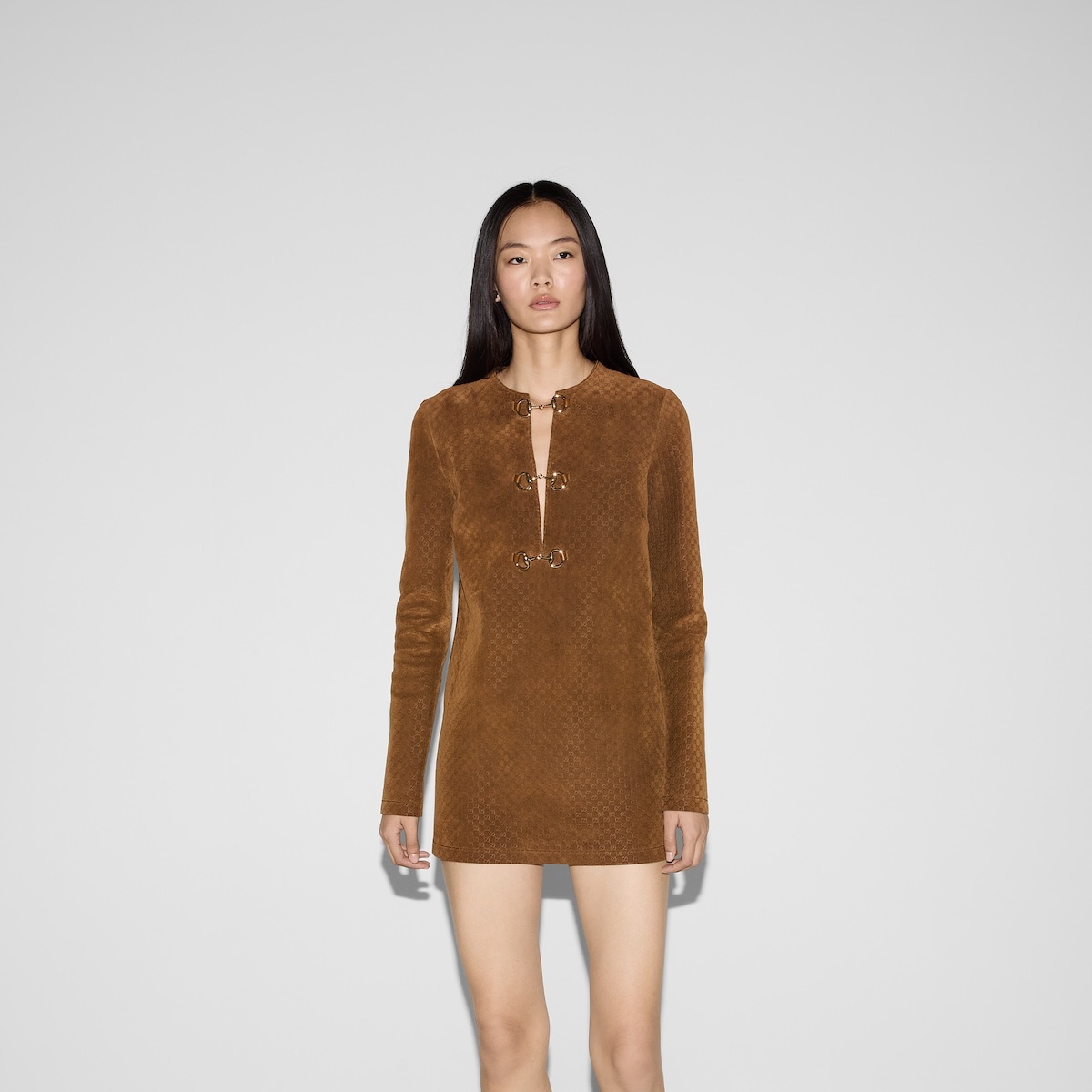 GG suede dress with Horsebit detail - 3
