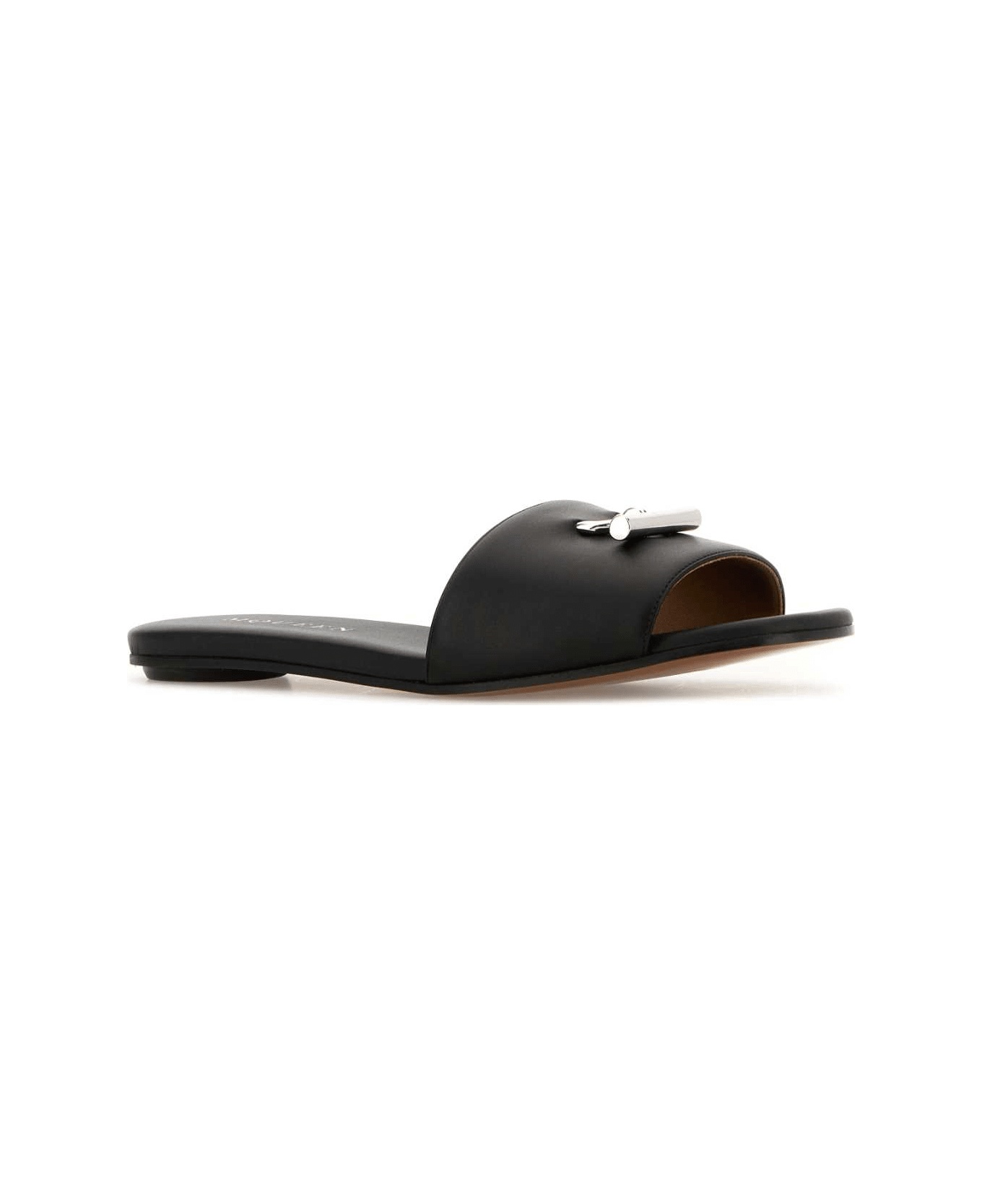 Black Leather Slippers - 2
